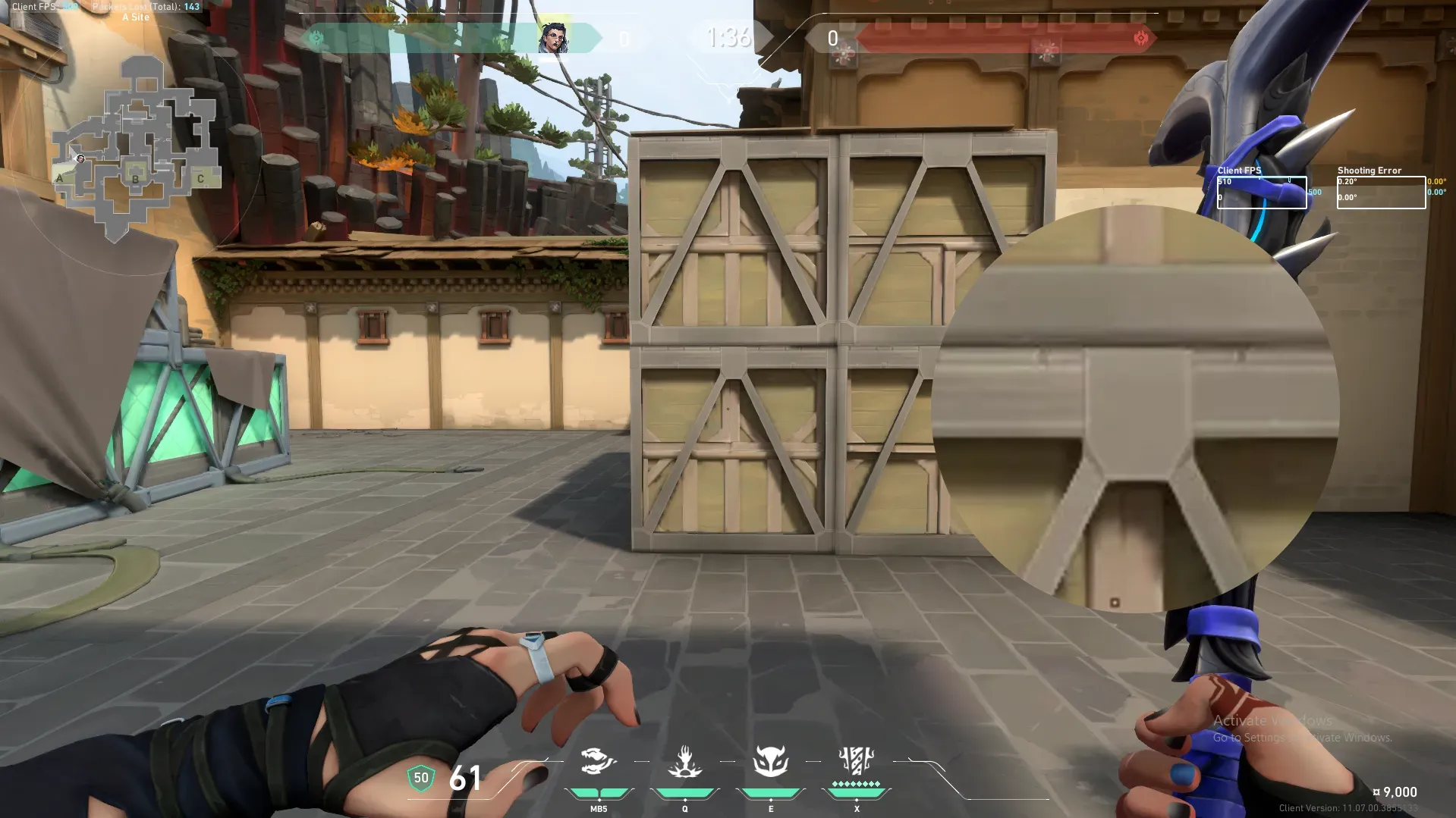 Fade Haunt on Haven Defense Site A — step 2 of 4: Aim — line up the shot