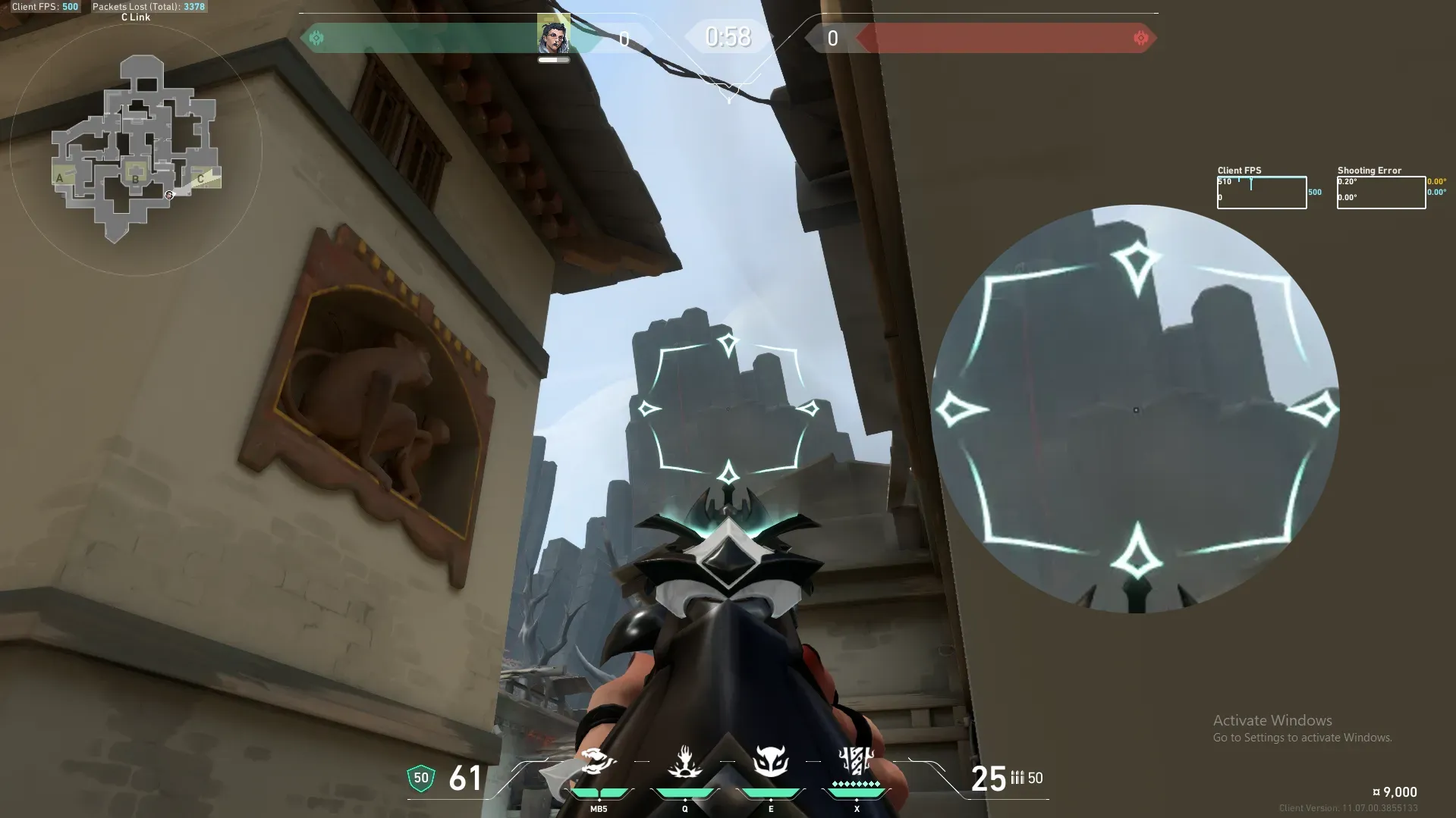 Fade Haunt on Haven Defense Site C — step 3 of 6: Aim — line up the shot