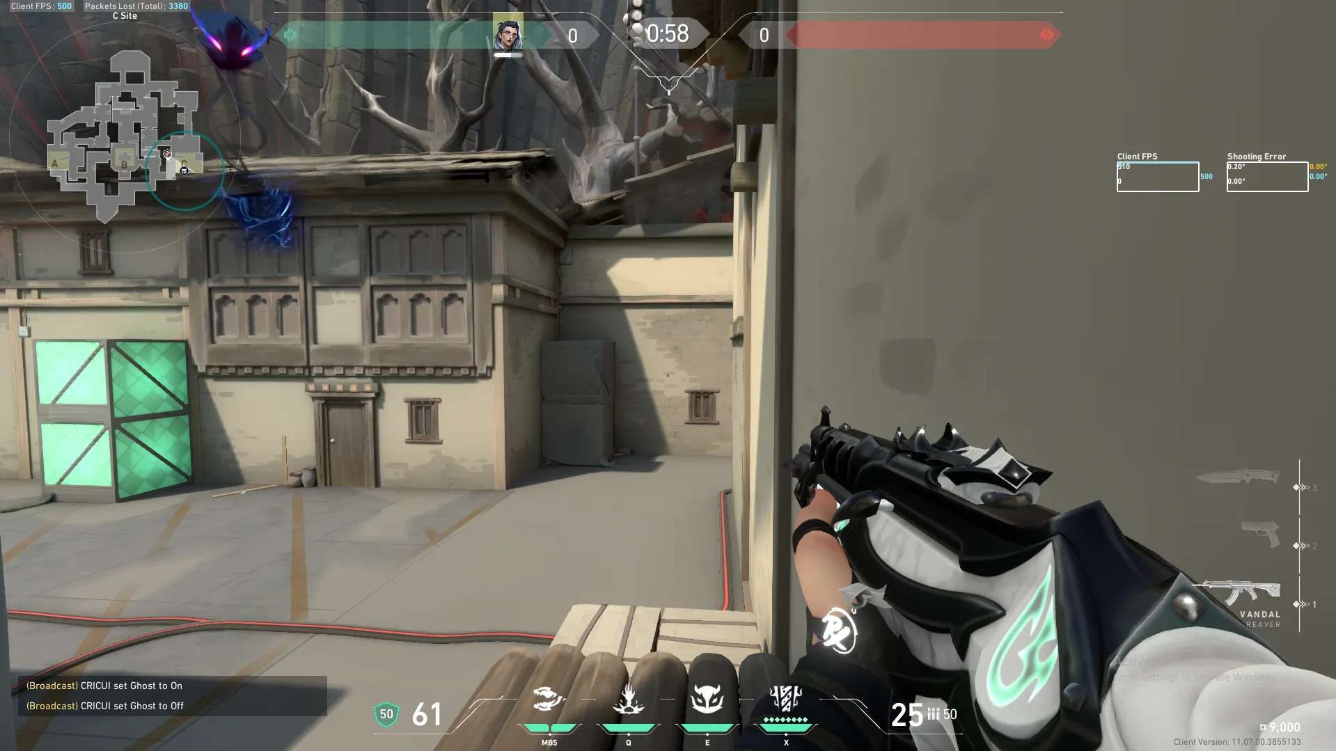Fade Haunt on Haven Defense Site C — step 4 of 6: Aim — line up the shot
