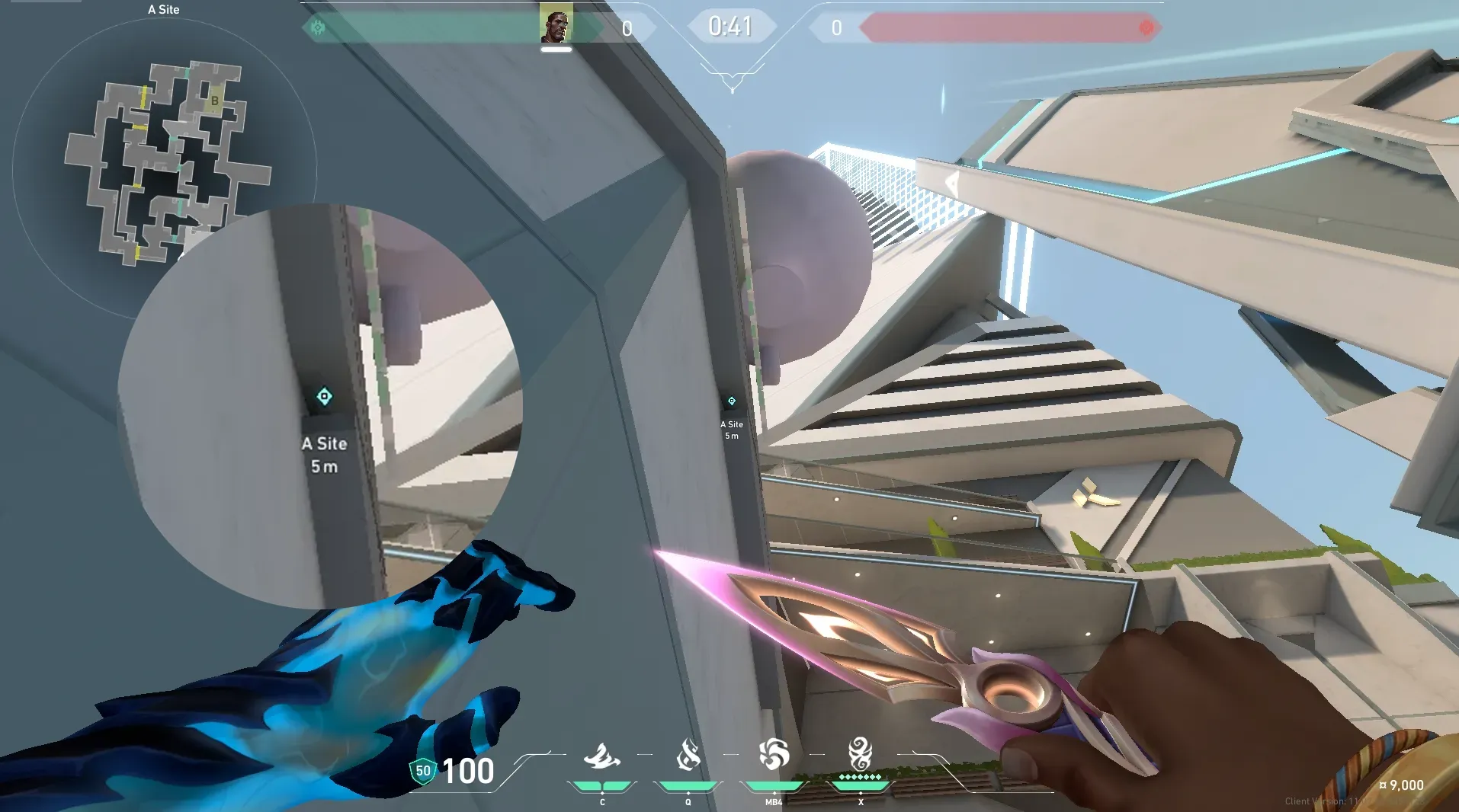 Veto Chokehold on Split Defense Site A — step 2 of 4: Aim — line up the shot