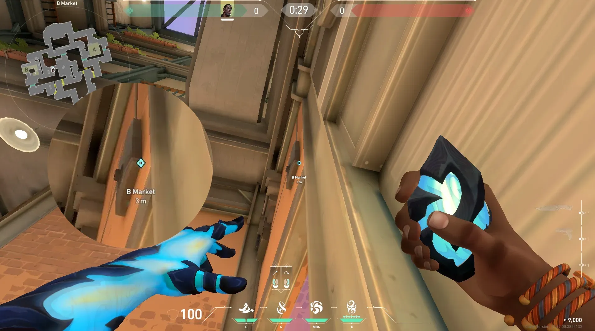 Veto Chokehold on Sunset Defense Site B — step 2 of 3: Aim — line up the shot