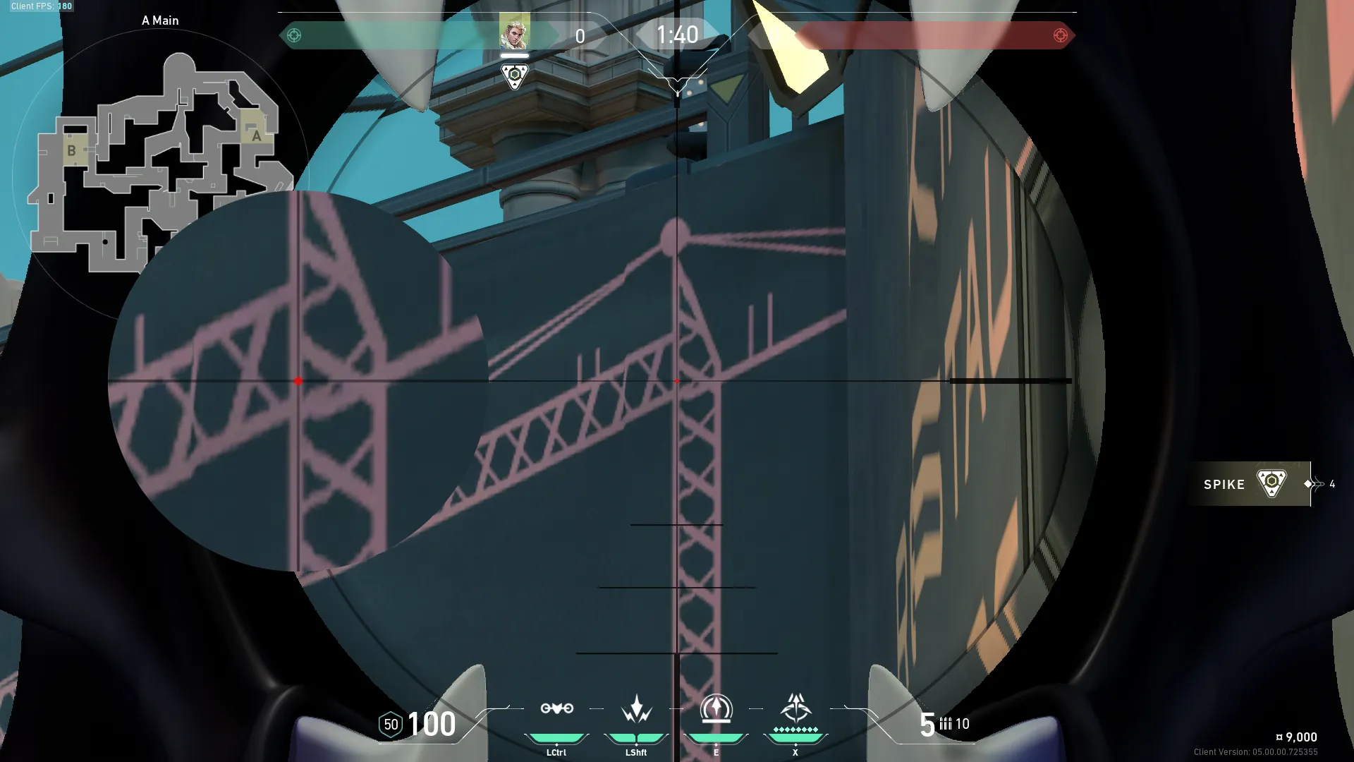 Sova Recon Bolt on Pearl Attack Site A — step 2 of 3: Aim — line up the shot