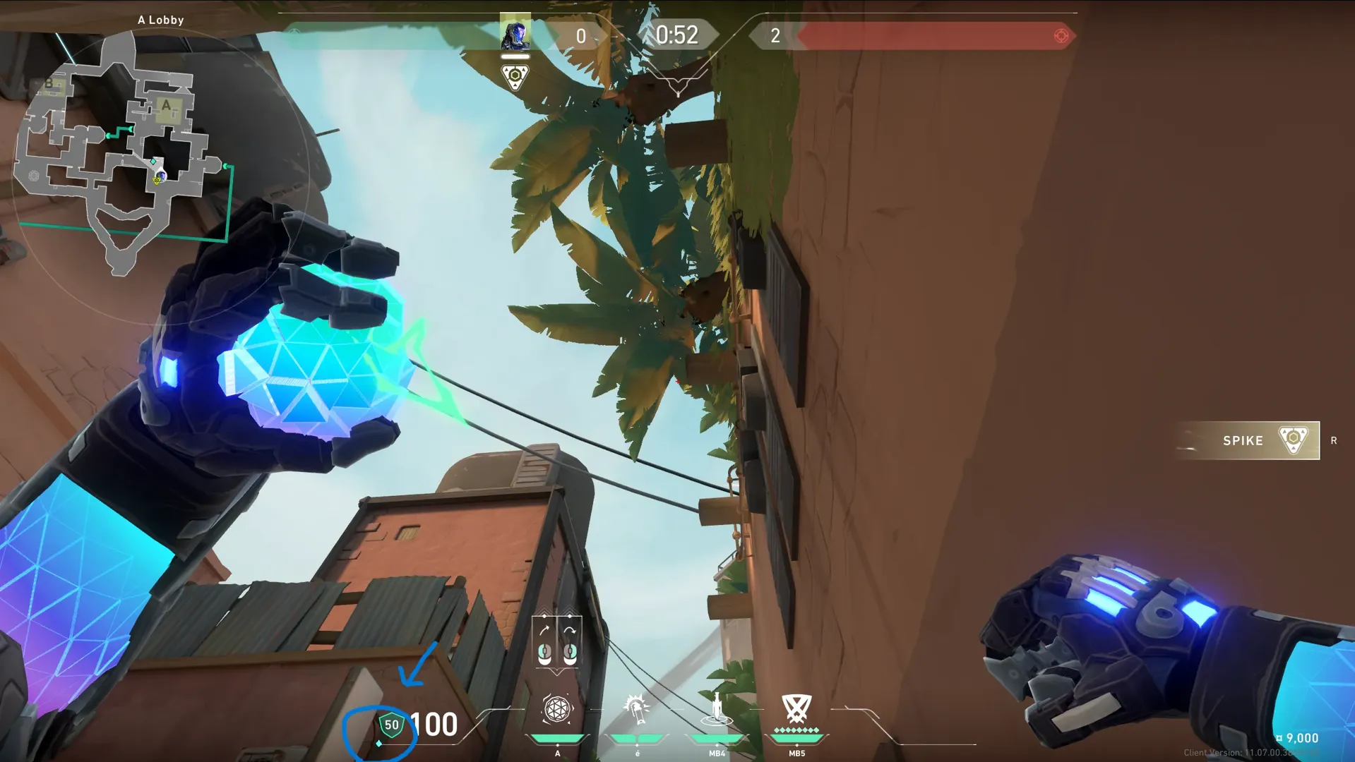 KAY/O Frag_Ment on Bind Attack Site A — step 2 of 3: Aim — line up the shot
