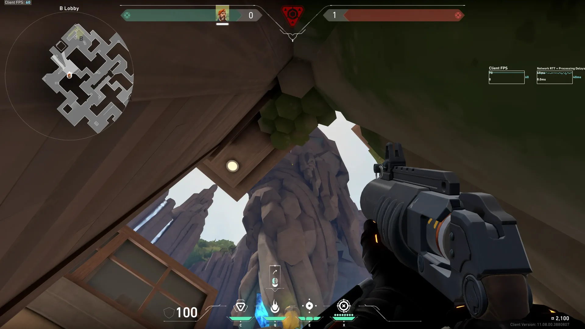 Brimstone Incendiary on Abyss Attack Site B — step 2 of 3: Aim — line up the shot