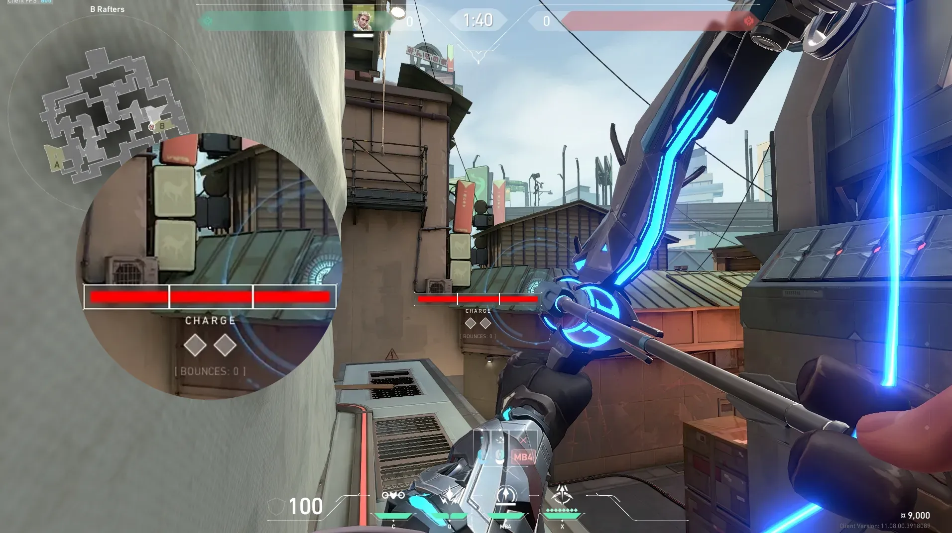 Sova Recon Bolt on Split Defense Site B — step 5 of 6: Aim — line up the shot
