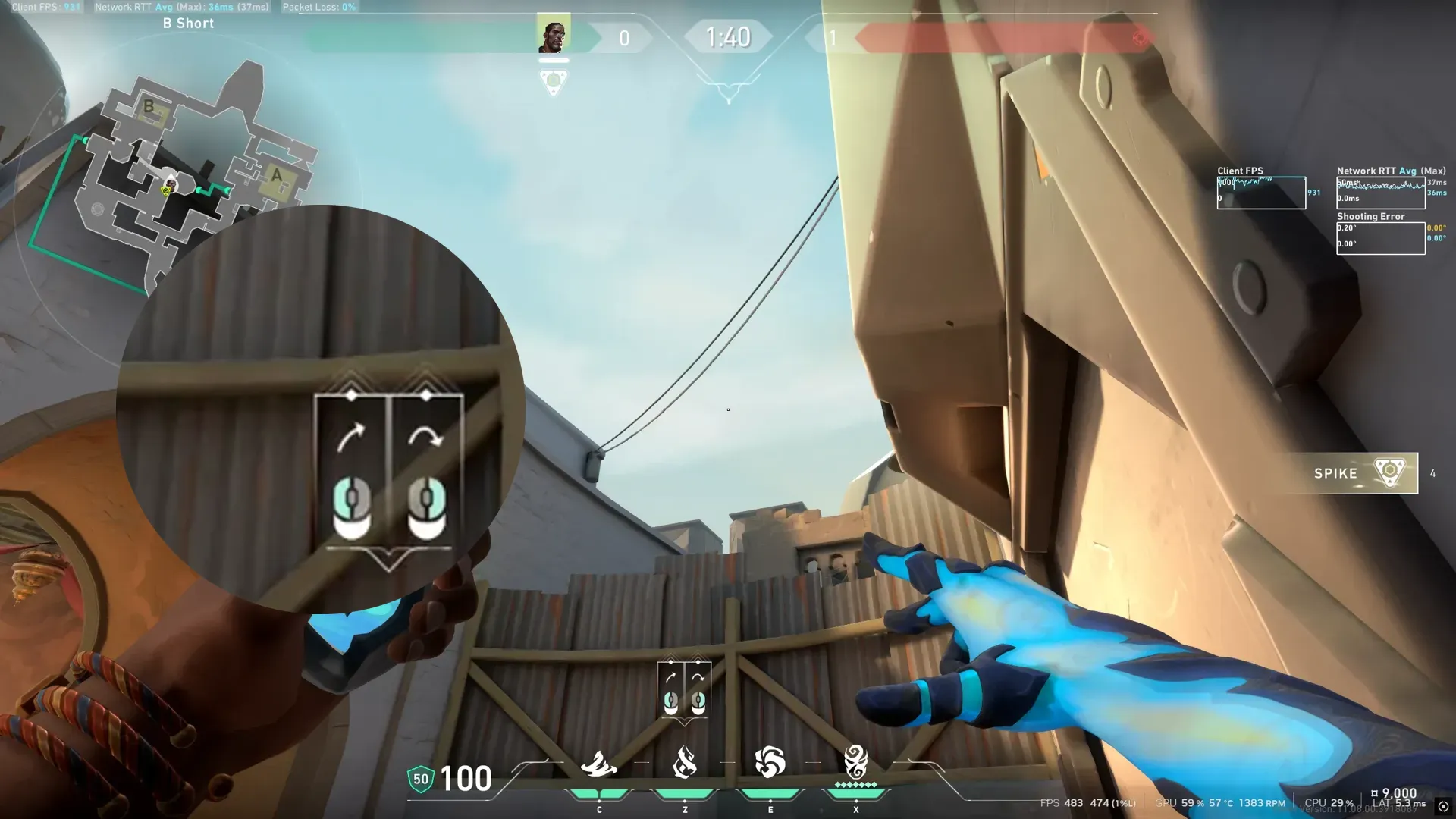 Veto Chokehold on Bind Attack Site B — step 2 of 3: Aim — line up the shot