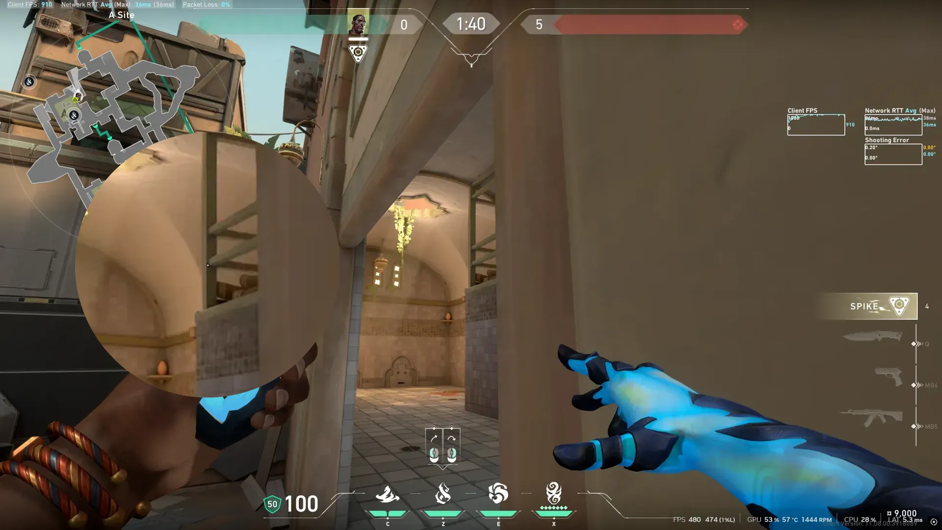 Veto Interceptor on Bind Defense Site A — step 2 of 3: Aim — line up the shot