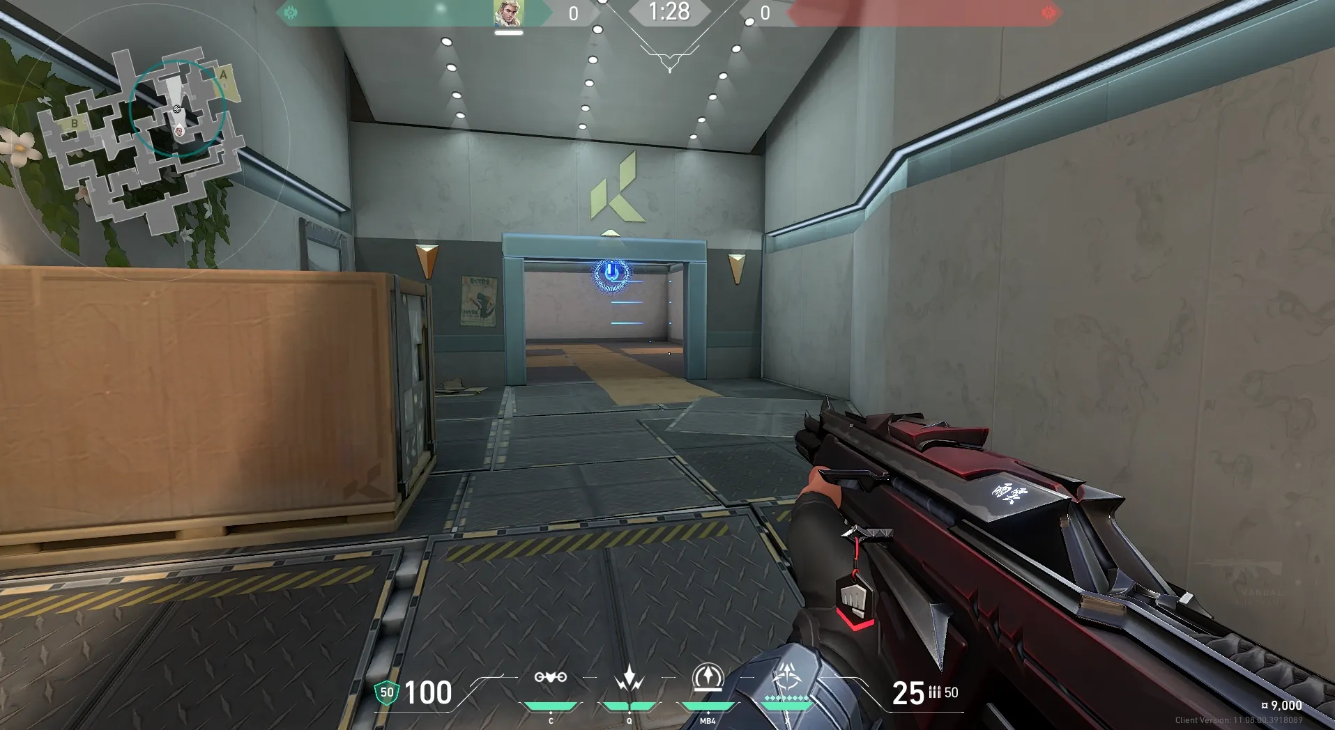 Sova Recon Bolt on Split Attack Site A — step 4 of 5: Aim — line up the shot