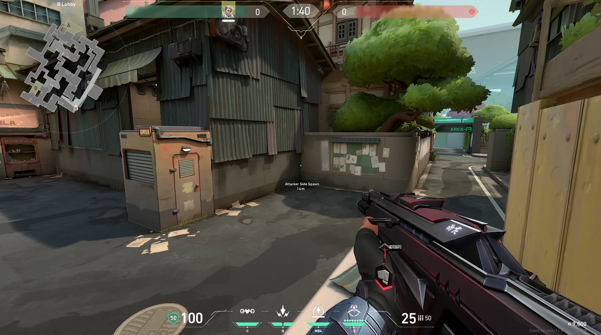 B Lobby to B Site #1 — Sova lineup on Split