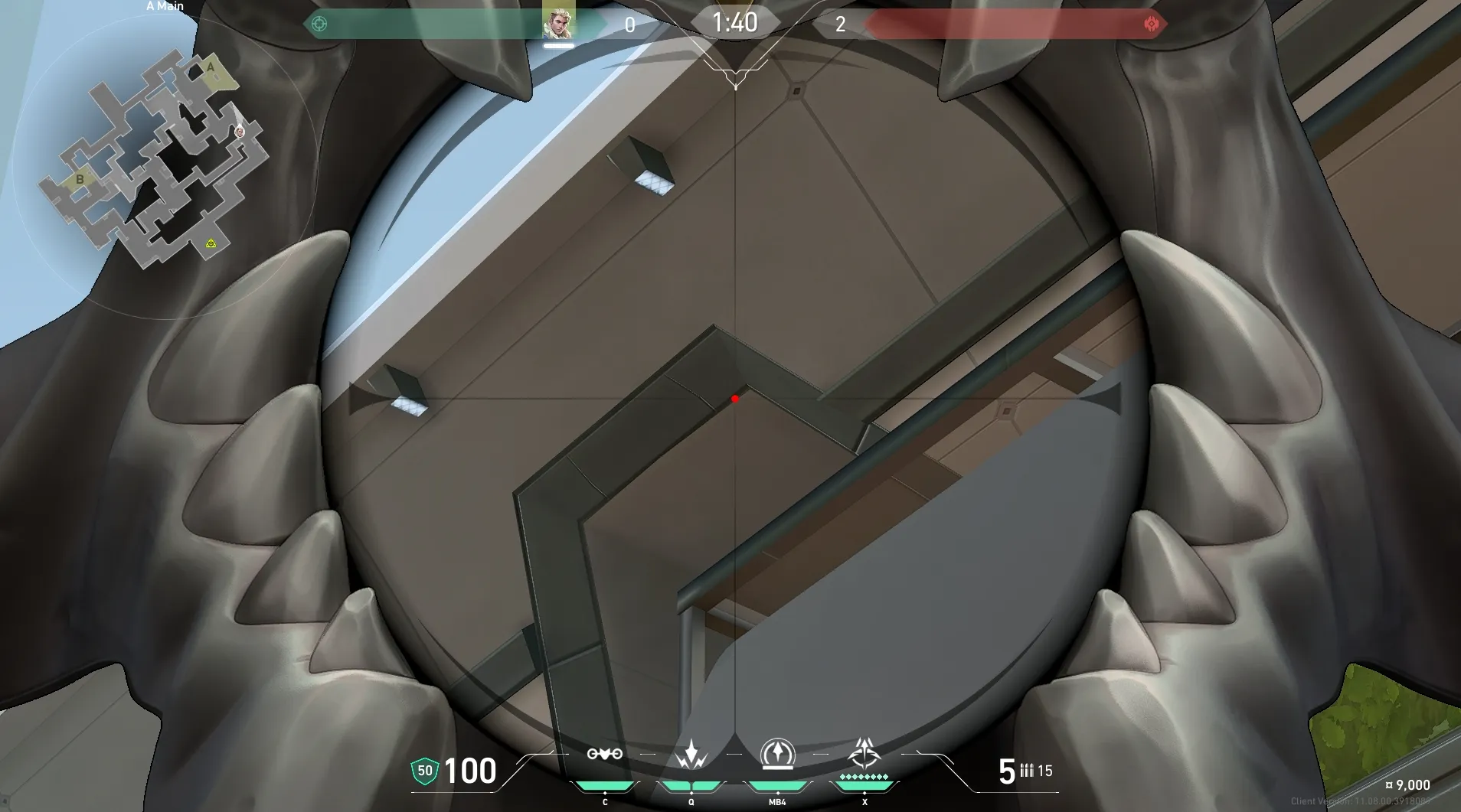Sova Recon Bolt on Split Attack Site A — step 3 of 5: Aim — line up the shot
