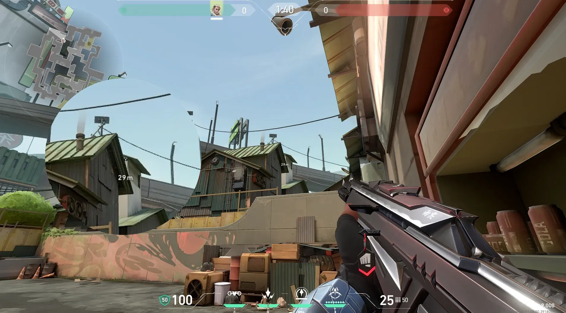 Sova Recon Bolt on Split Attack Site B — step 2 of 4: Aim — line up the shot