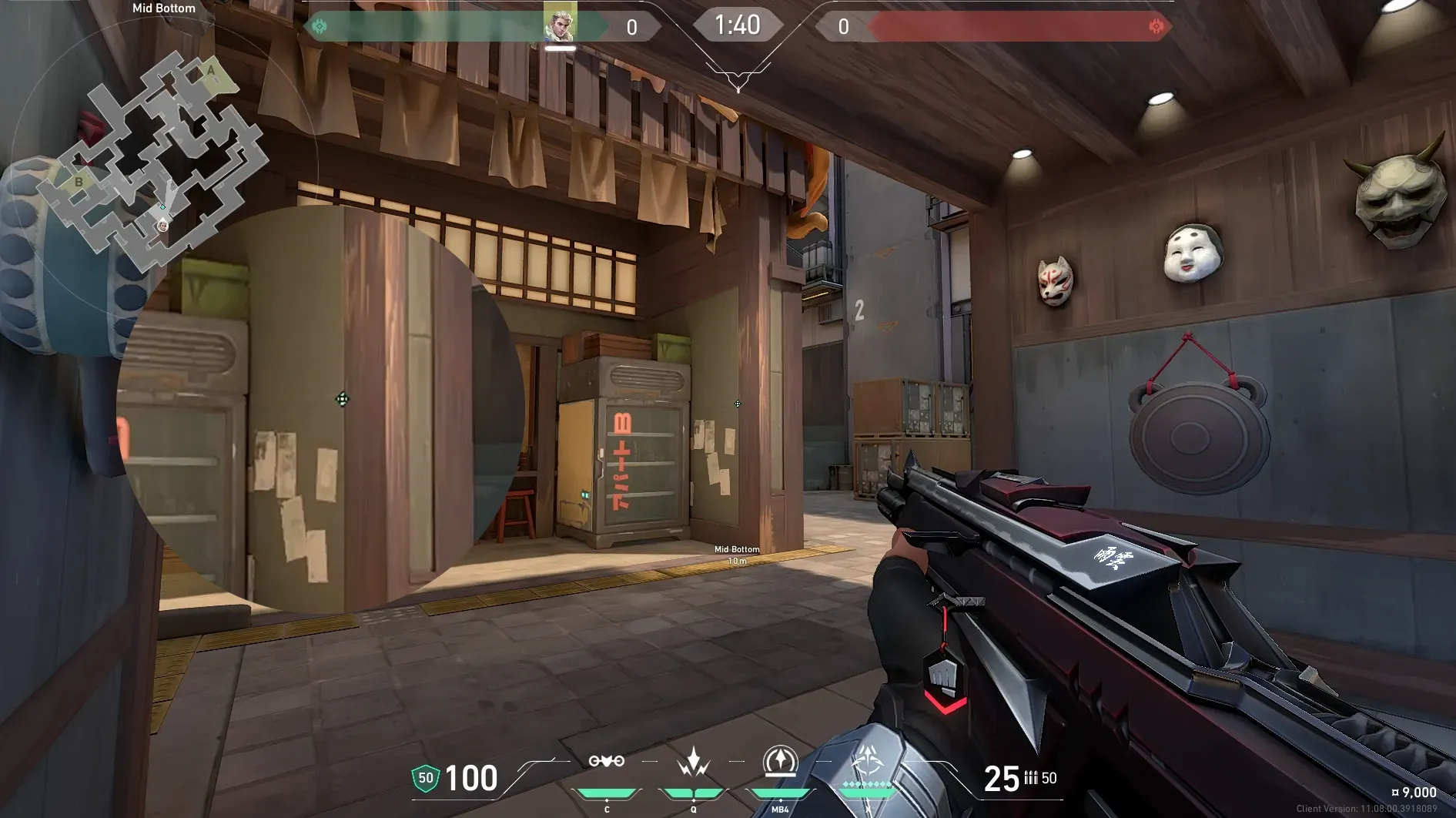 Sova Recon Bolt on Split Attack Mid — step 2 of 5: Aim — line up the shot
