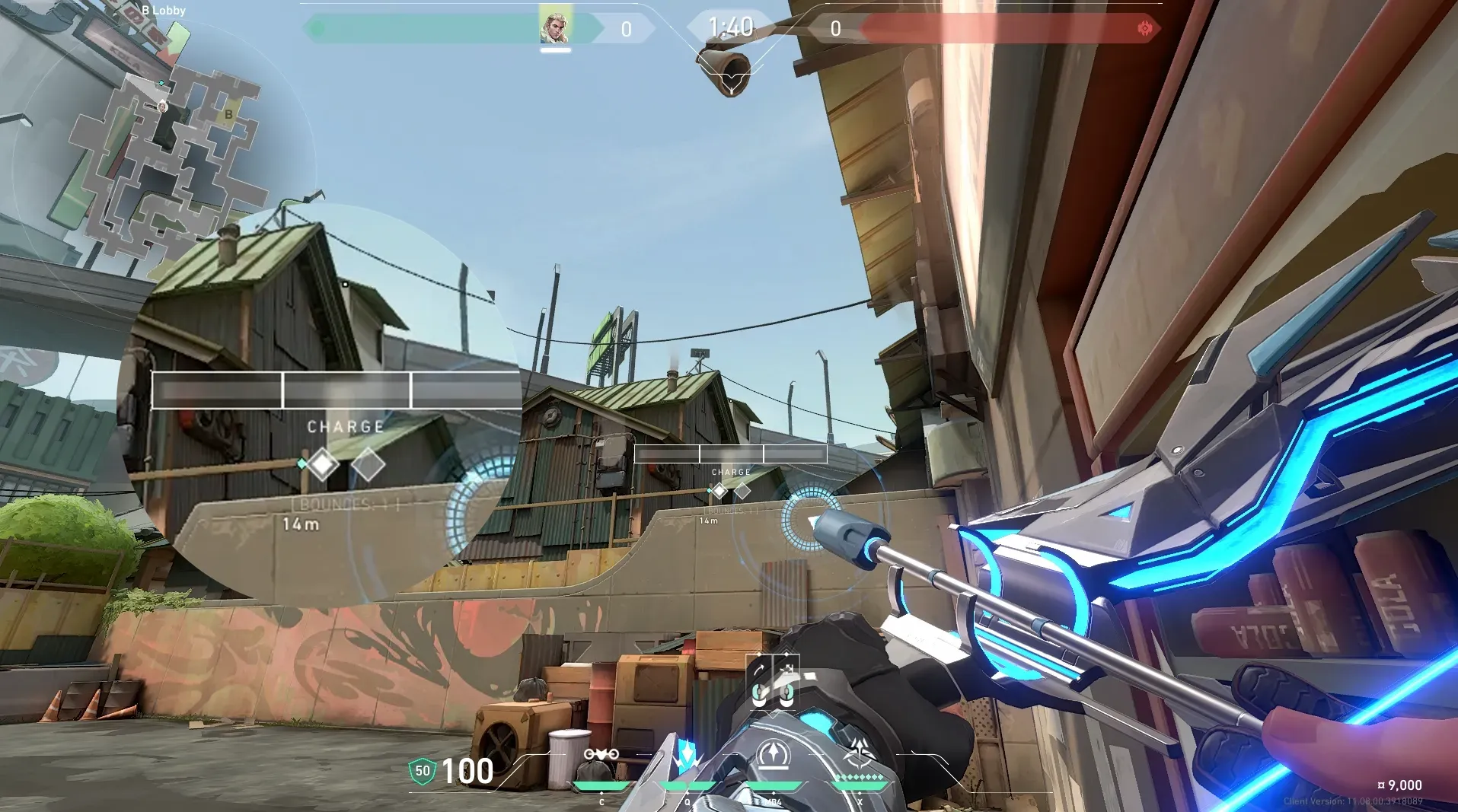 Sova Recon Bolt on Split Attack Site B — step 4 of 5: Aim — line up the shot