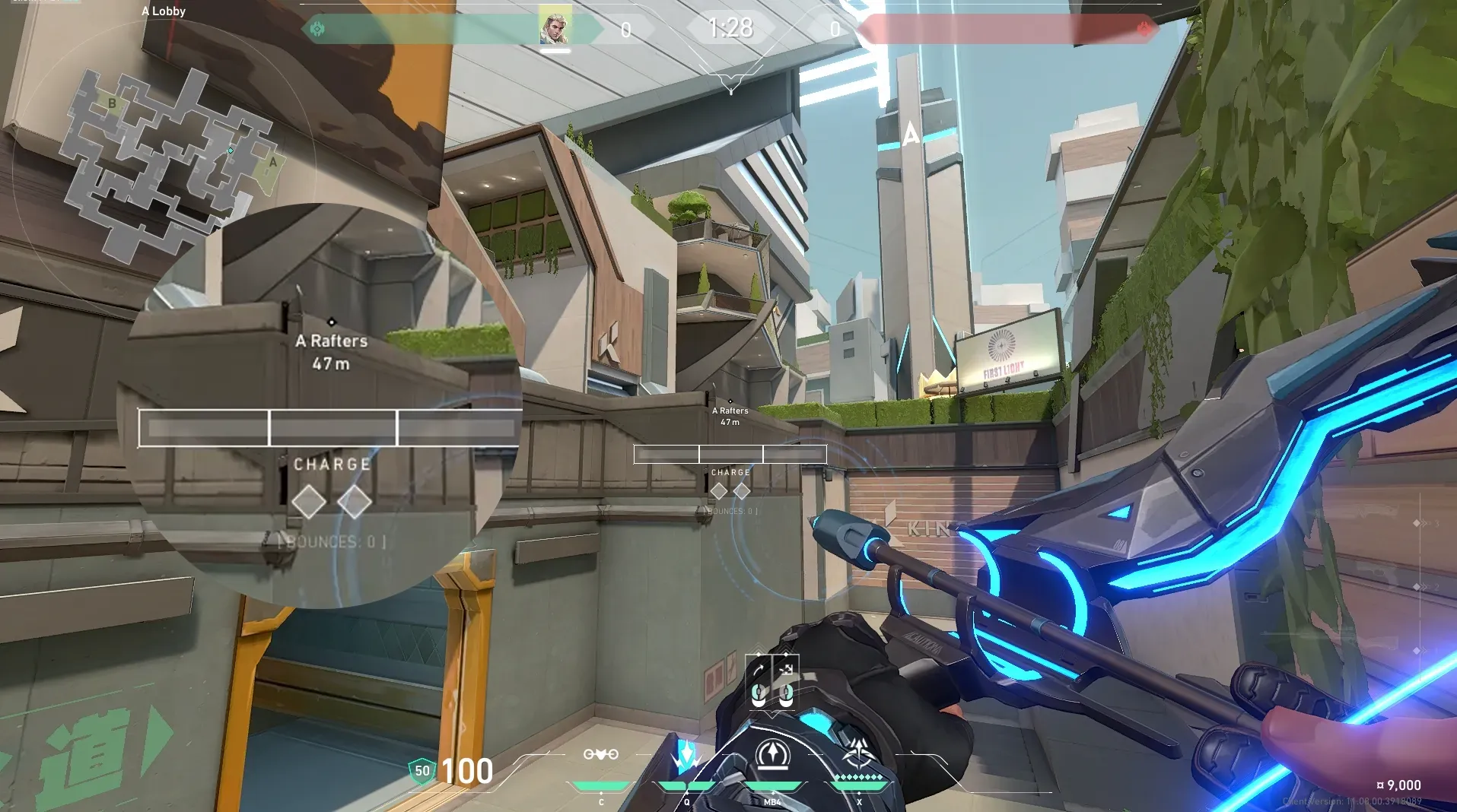 Sova Recon Bolt on Split Attack Site A — step 5 of 6: Aim — line up the shot