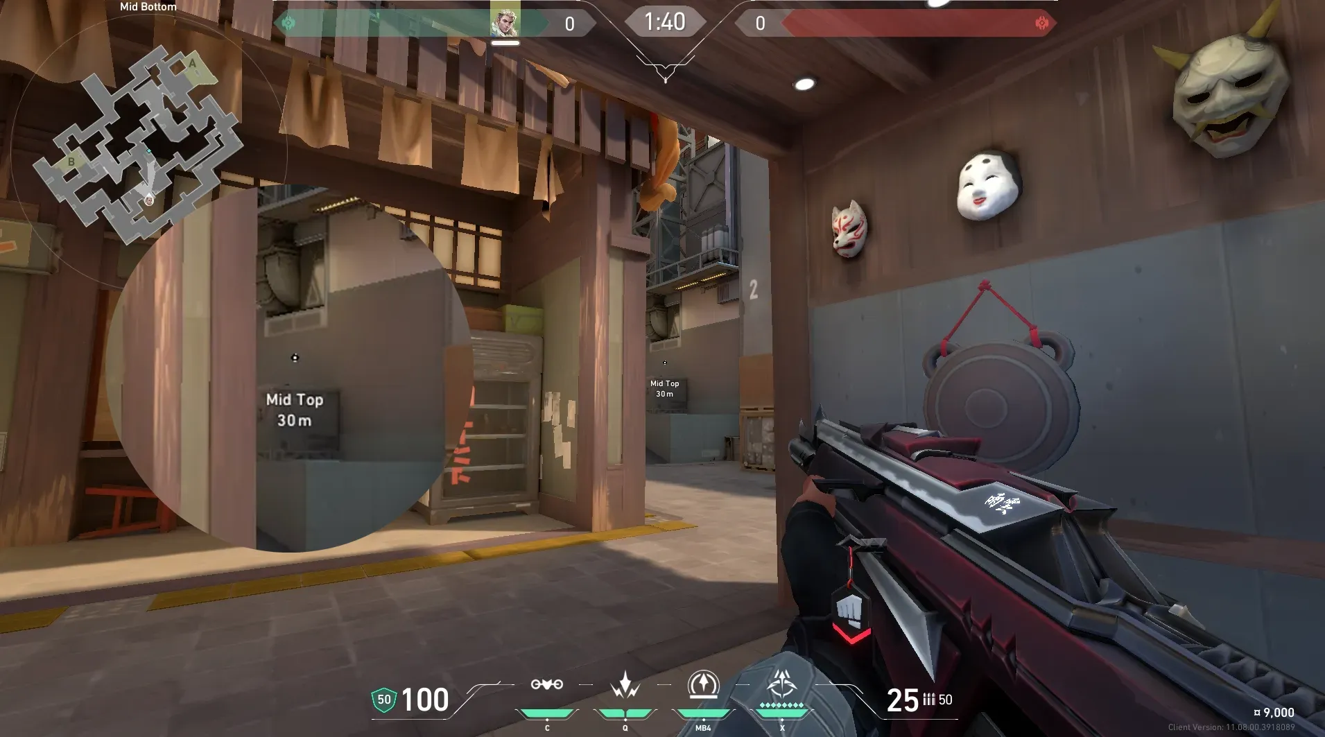 Sova Recon Bolt on Split Attack Mid — step 2 of 4: Aim — line up the shot