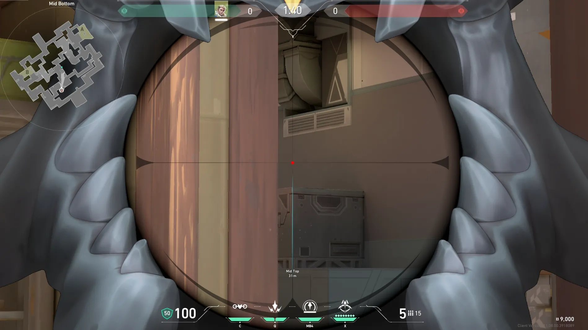Sova Recon Bolt on Split Attack Mid — step 3 of 4: Aim — line up the shot