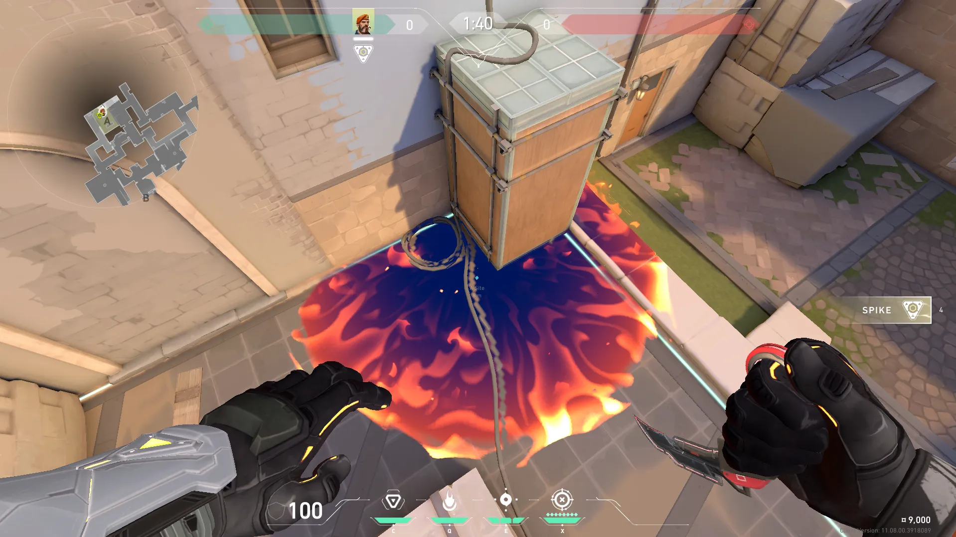 Brimstone Incendiary on Ascent Defense Site A — step 3 of 4: Aim — line up the shot