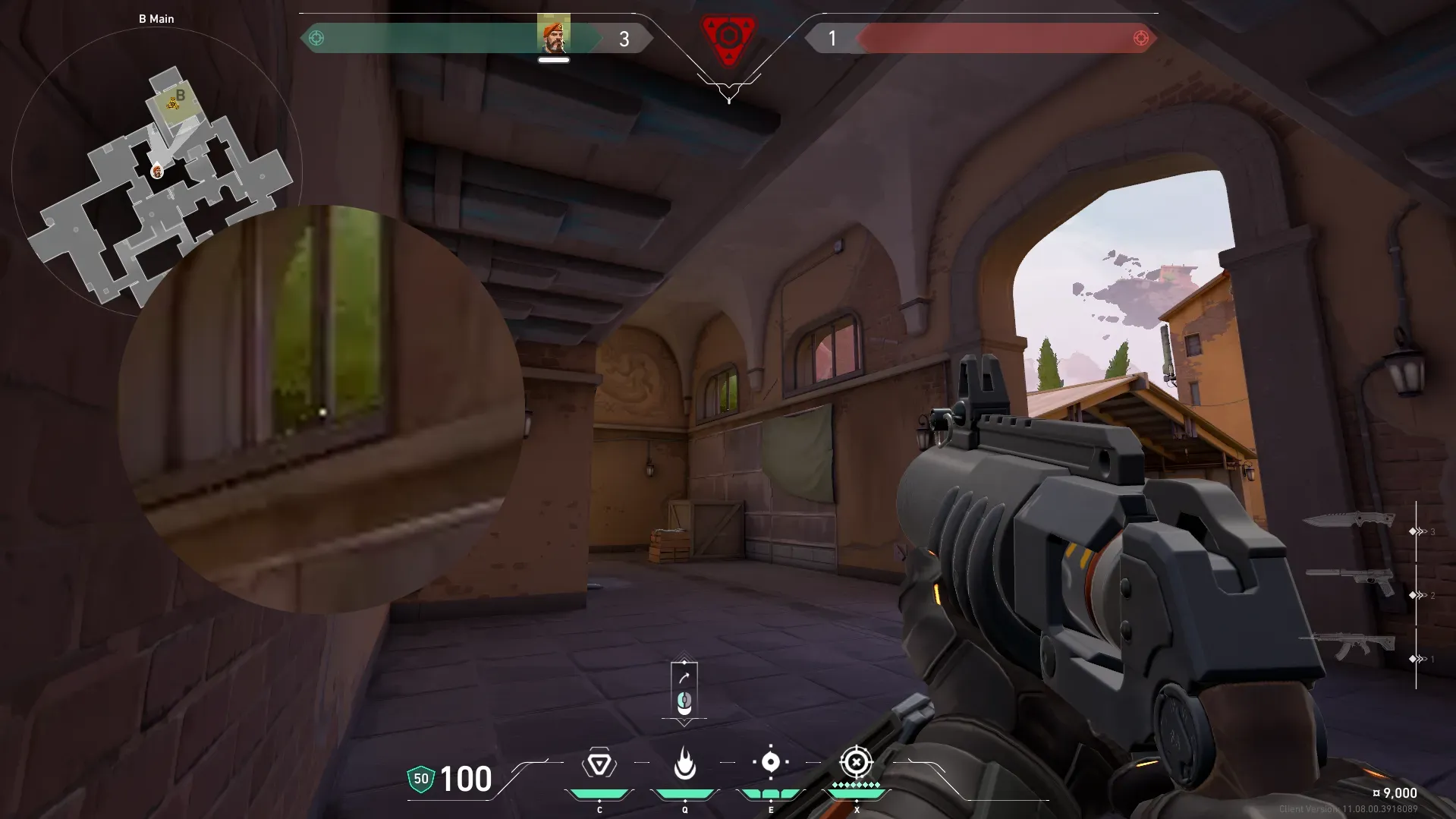 Brimstone Incendiary on Ascent Attack Site B — step 2 of 3: Aim — line up the shot