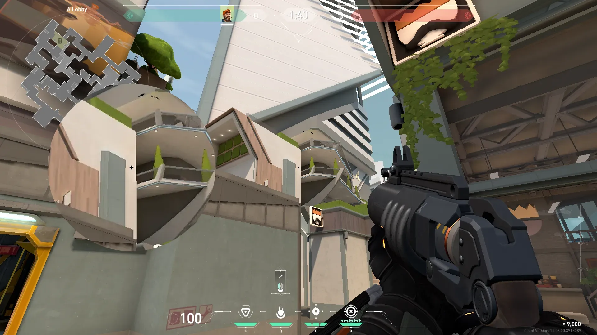 Brimstone Incendiary on Split Attack Site A — step 2 of 3: Aim — line up the shot