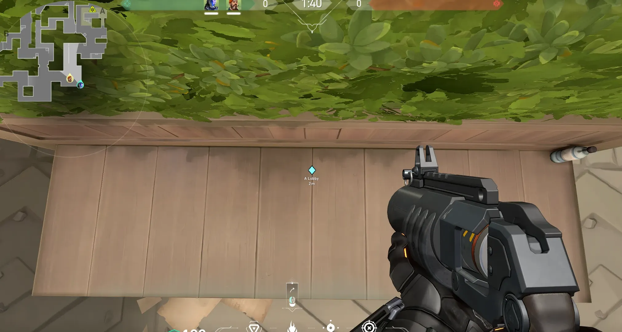 Brimstone Incendiary on Abyss Attack Site A — step 2 of 5: Aim — line up the shot