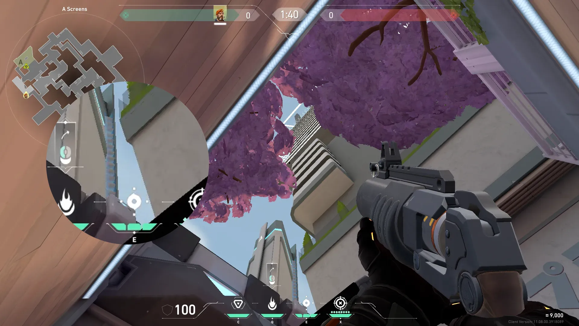 Brimstone Incendiary on Split Defense Site A — step 2 of 3: Aim — line up the shot