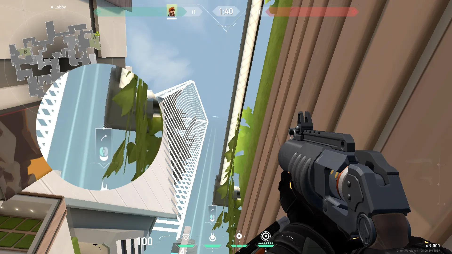 Brimstone Incendiary on Split Attack Site A — step 2 of 3: Aim — line up the shot