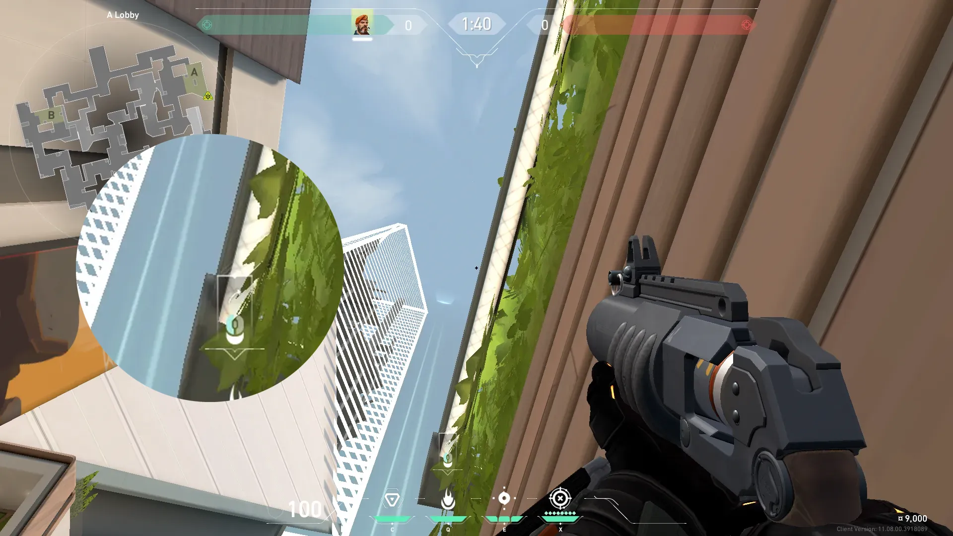 Brimstone Incendiary on Split Attack Site A — step 2 of 3: Aim — line up the shot