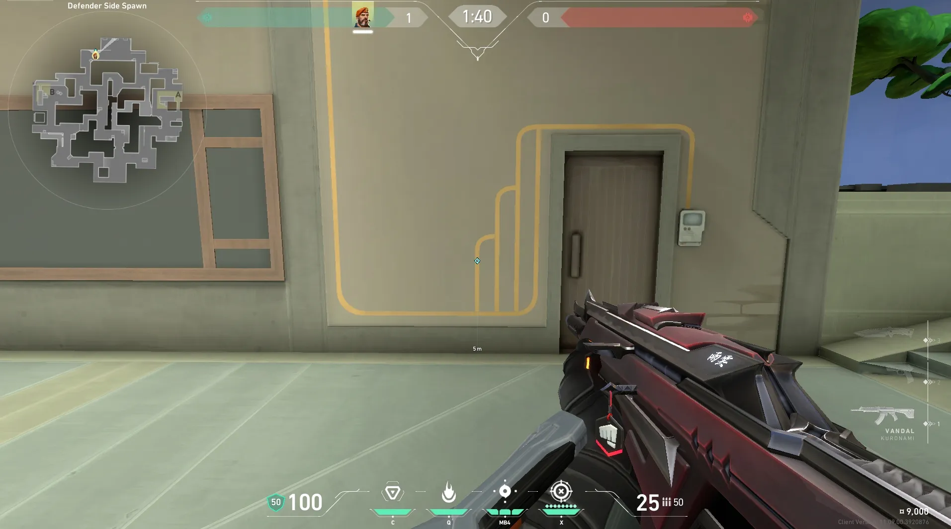 Brimstone Incendiary on Abyss Defense Site B — step 2 of 5: Aim — line up the shot