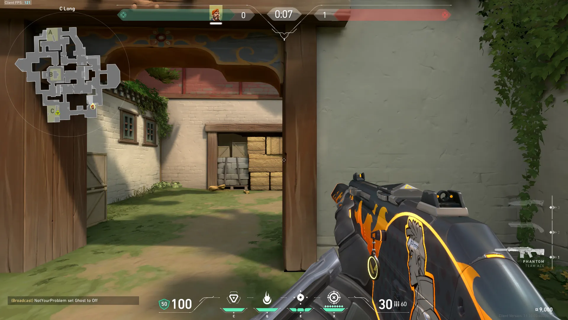 Stall Defuse C Site — Brimstone lineup on Haven