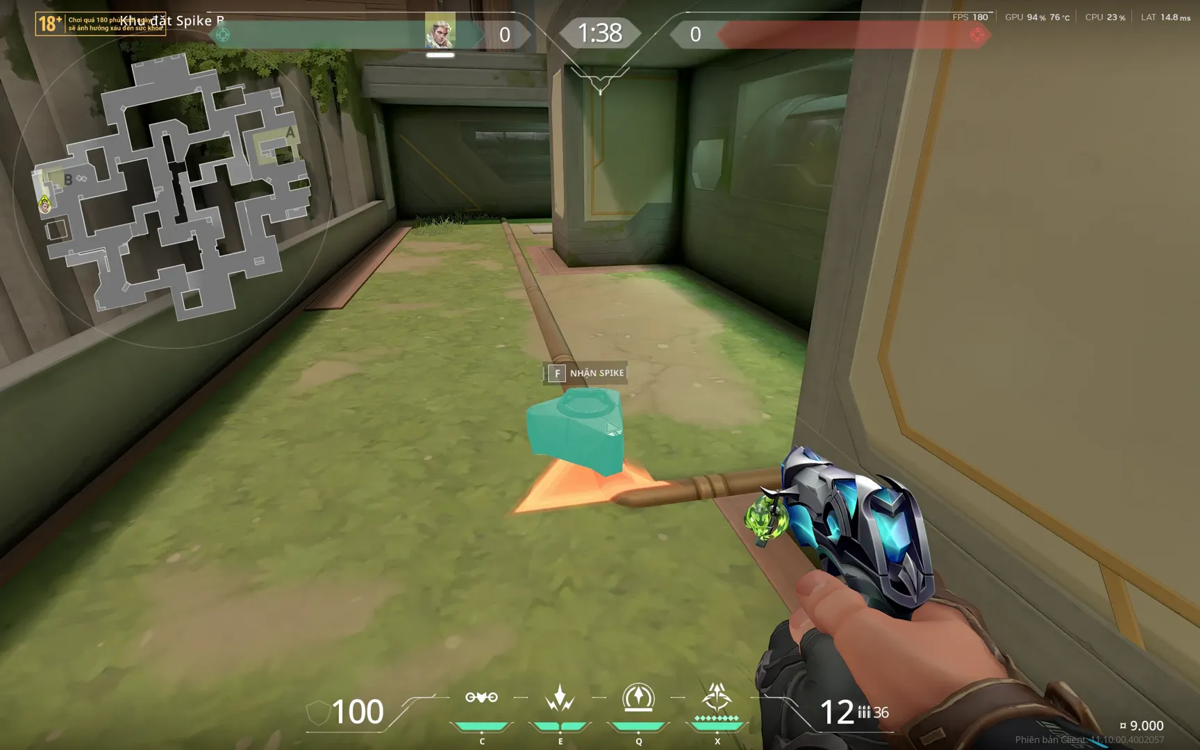 Sova Lineup Double Shock Dart B Lobby to B Site — Sova lineup on Abyss