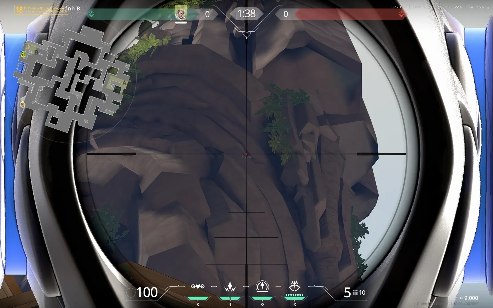 Sova Shock Bolt on Abyss Attack Site B — step 5 of 7: Aim — line up the shot