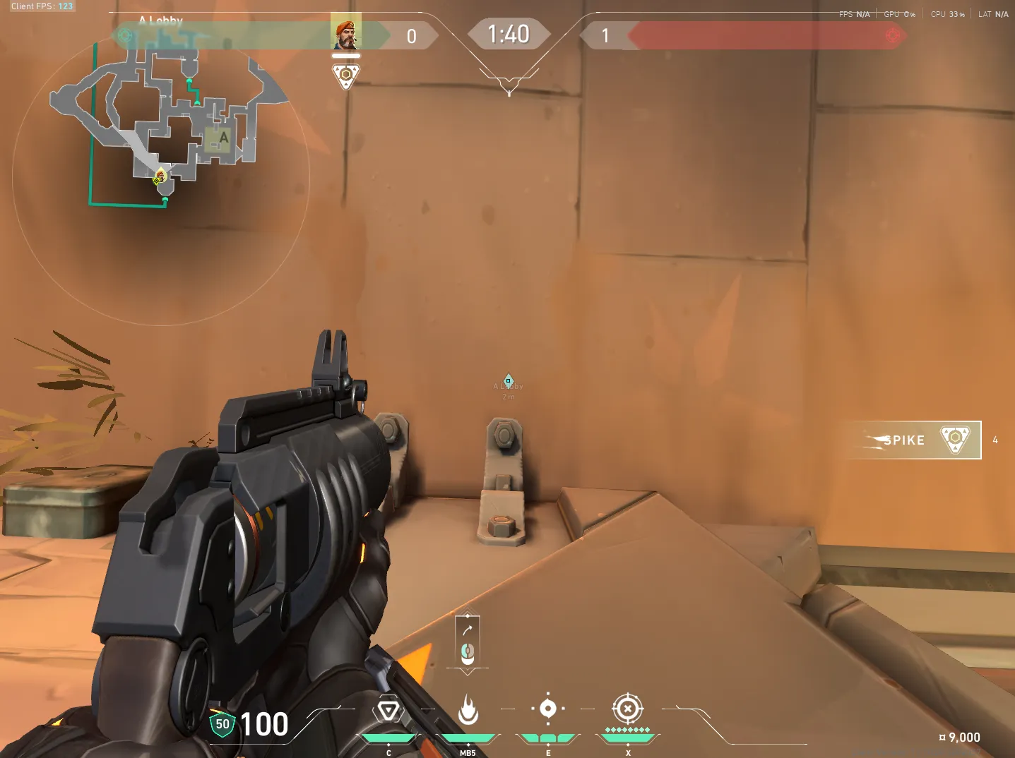 Brimstone Incendiary on Bind Attack Site A — step 2 of 5: Aim — line up the shot