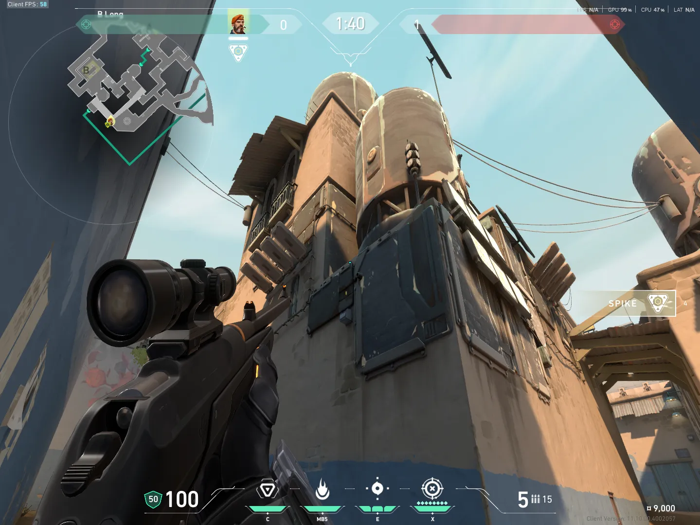 Brimstone Incendiary on Bind Attack Site B — step 2 of 6: Aim — line up the shot