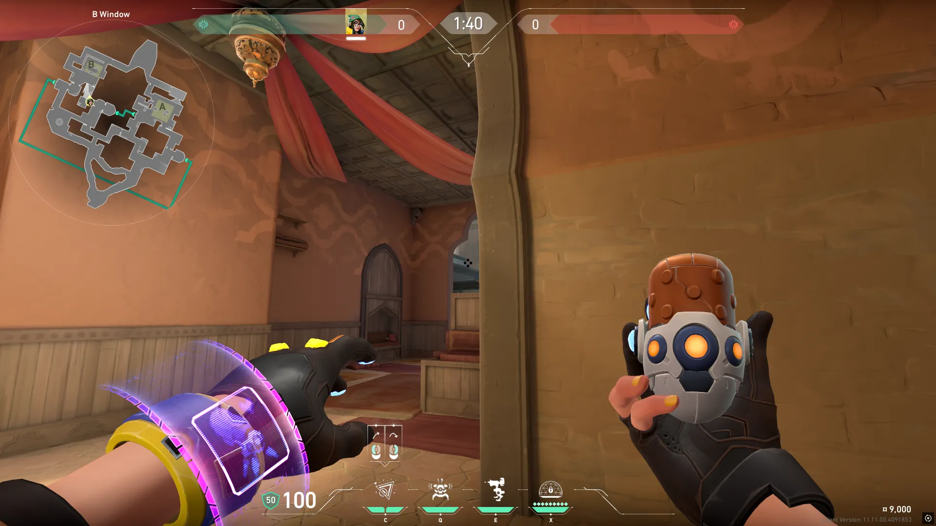 Killjoy Nanoswarm on Bind Attack Site B — step 2 of 3: Aim — line up the shot