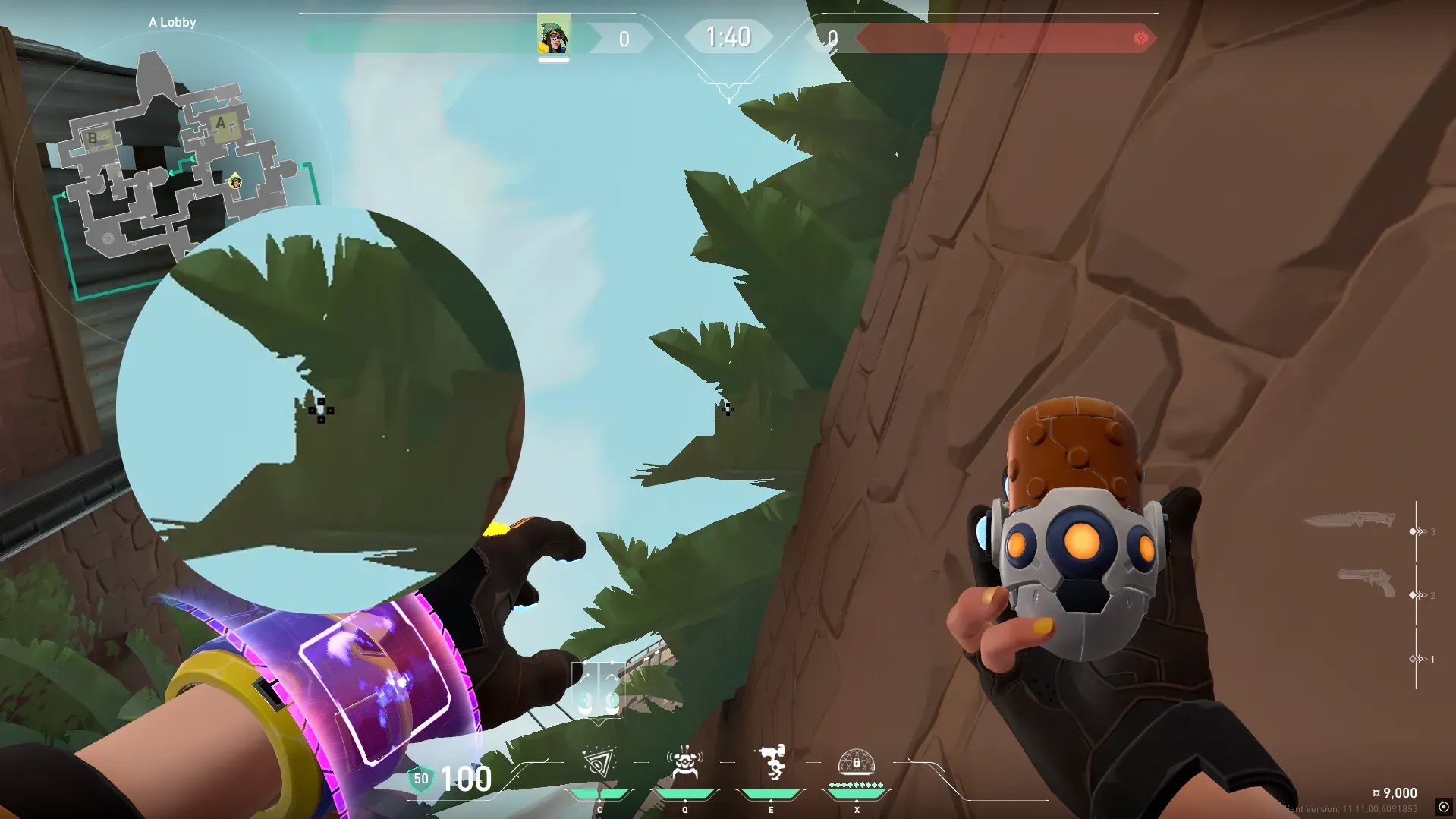 Killjoy Nanoswarm on Bind Attack Site A — step 2 of 3: Aim — line up the shot