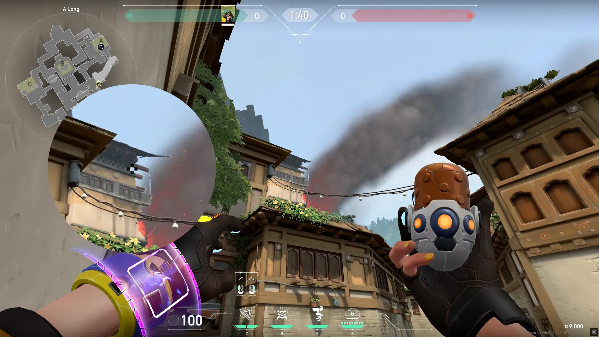 Killjoy Nanoswarm on Haven Attack Site A — step 2 of 3: Aim — line up the shot