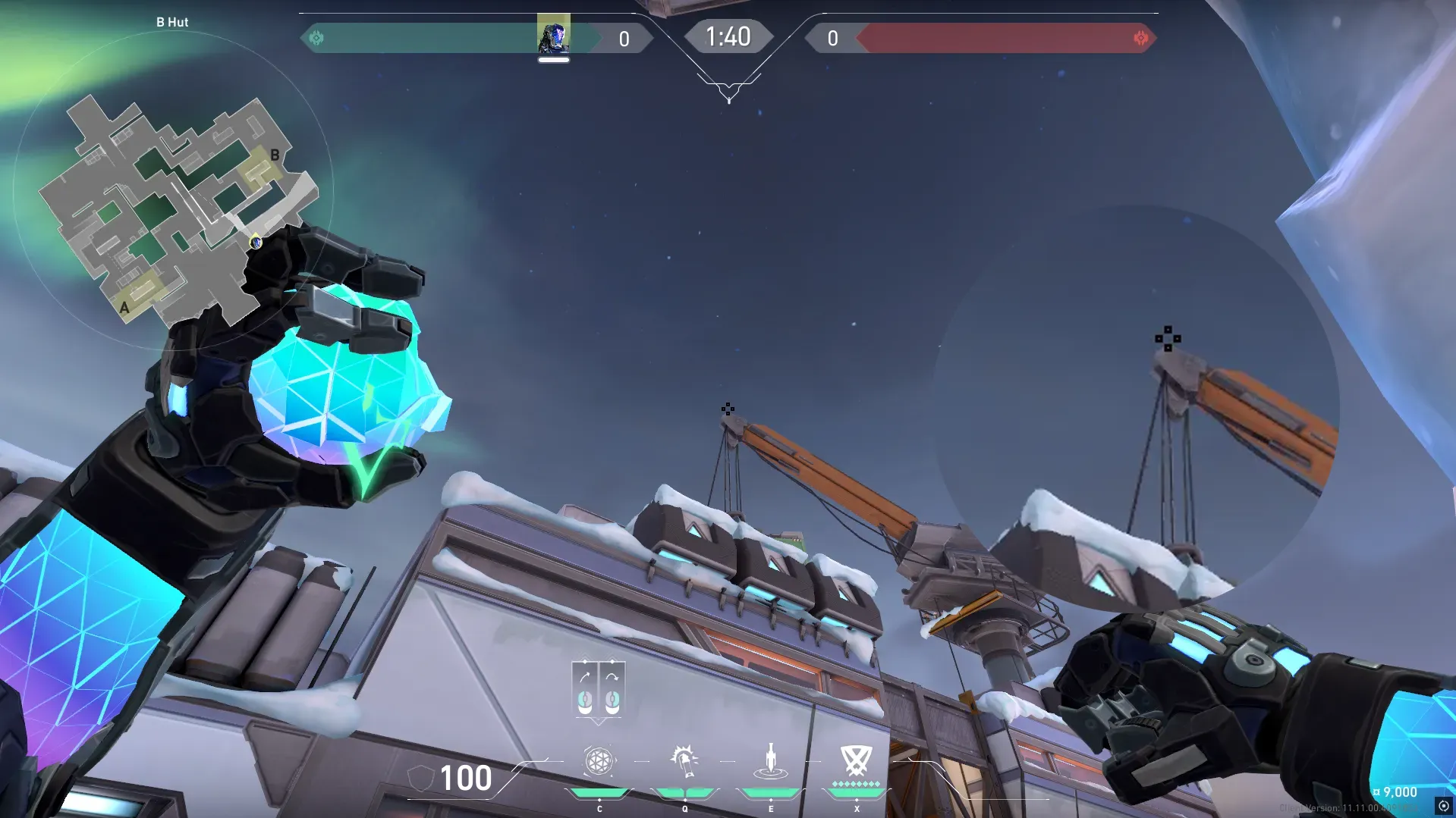 KAY/O Frag_Ment on Icebox Defense Site B — step 2 of 3: Aim — line up the shot