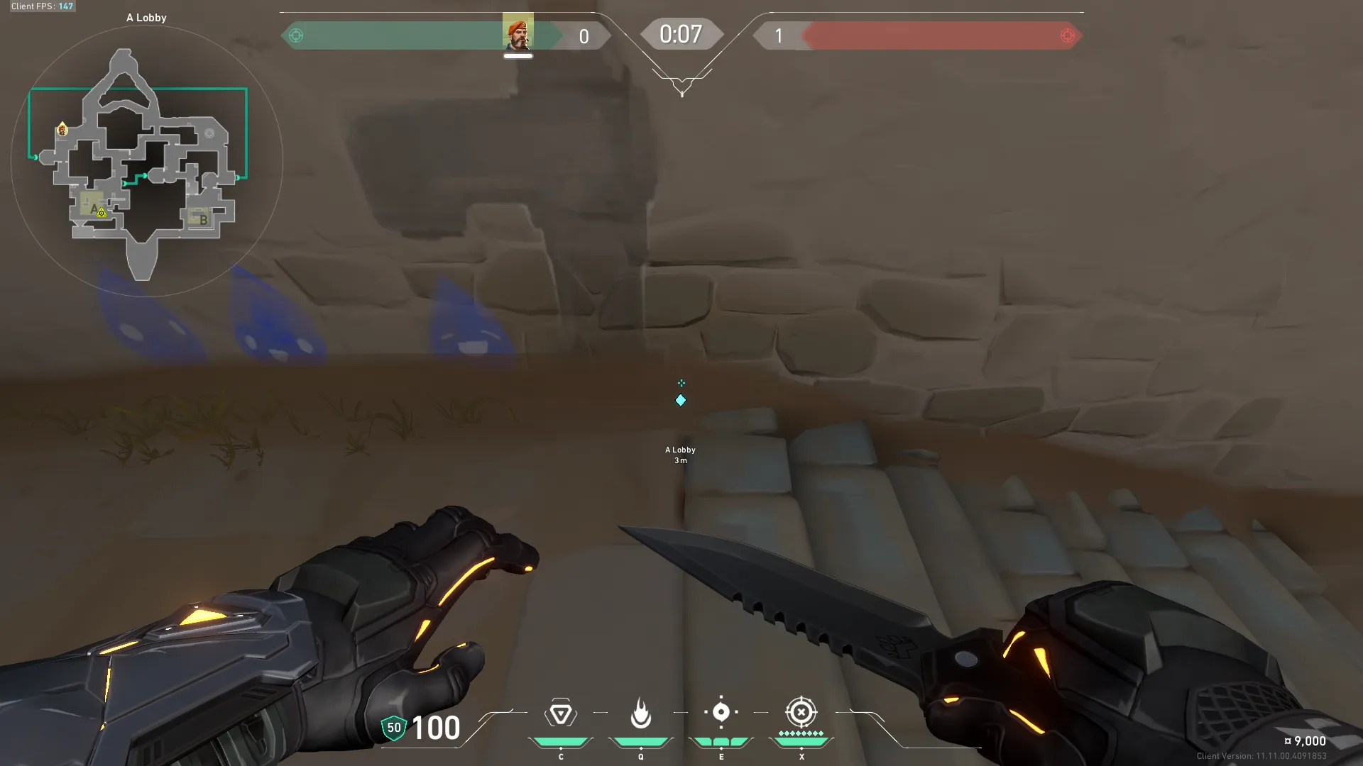 Stall Defuse From A Lobby to A Backsite Corner Attacker — Brimstone lineup on Bind