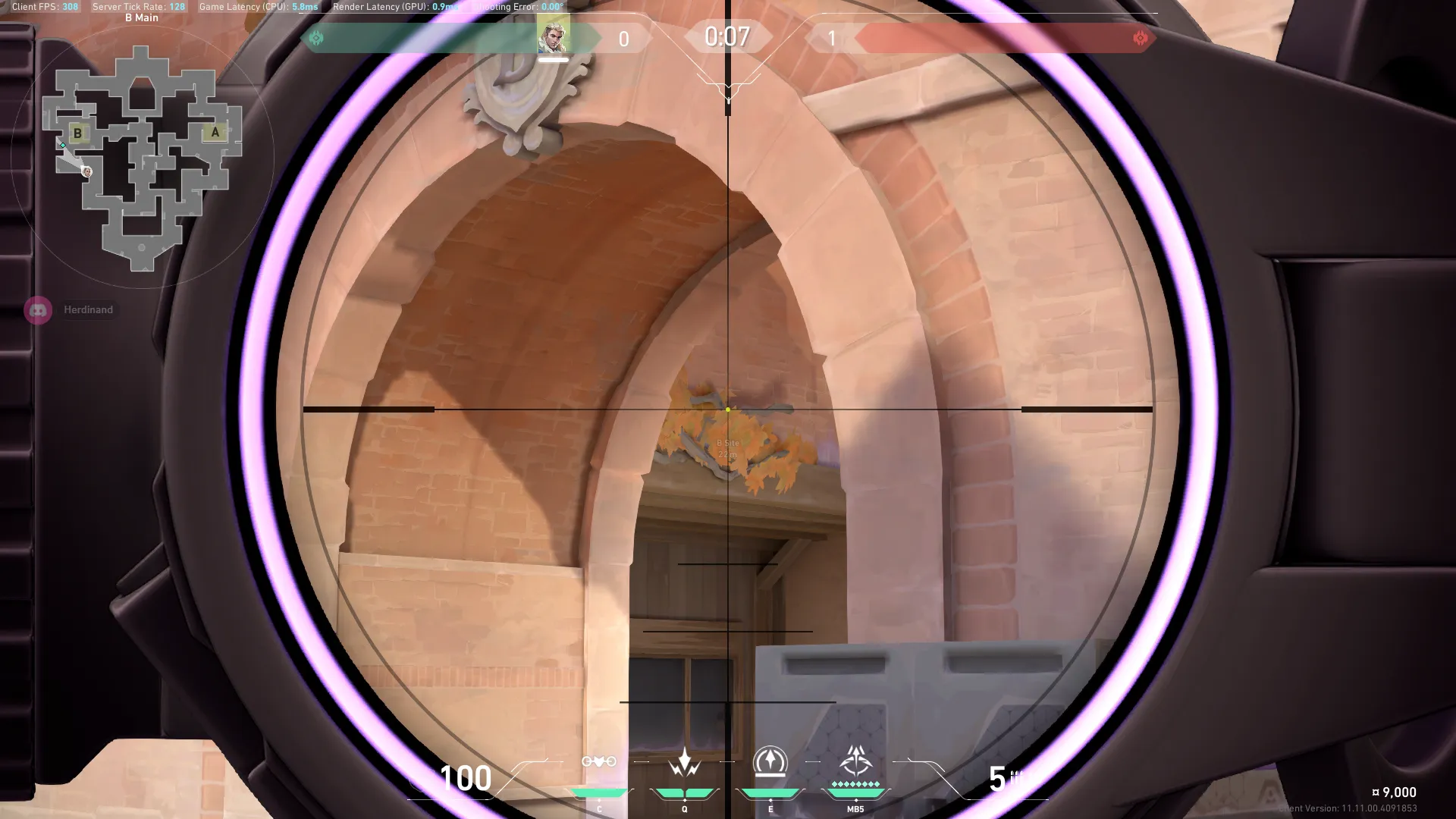 Sova Recon Bolt on Corrode Attack Site B — step 2 of 5: Aim — line up the shot