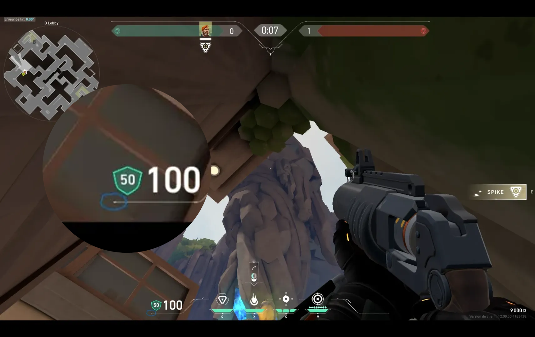 Brimstone Incendiary on Abyss Attack Site B — step 2 of 3: Aim — line up the shot