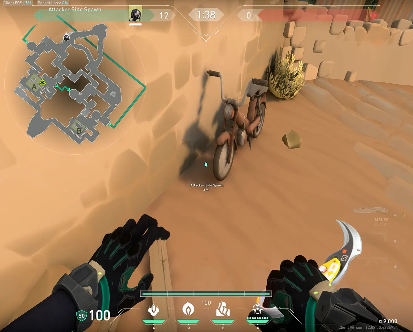 Attacker Spawn to A box — Viper lineup on Bind