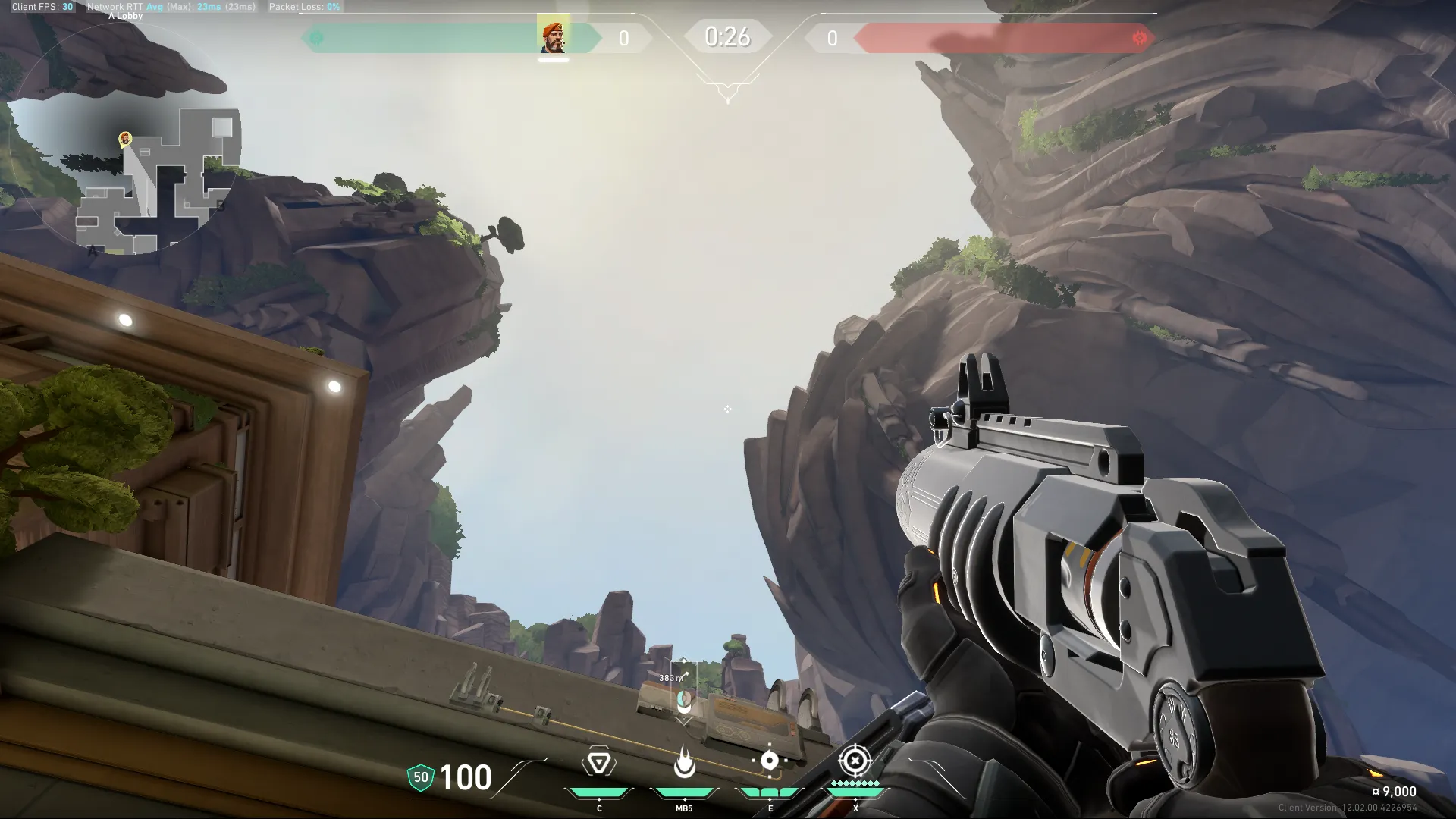 Brimstone Incendiary on Abyss Attack Site A — step 2 of 3: Aim — line up the shot