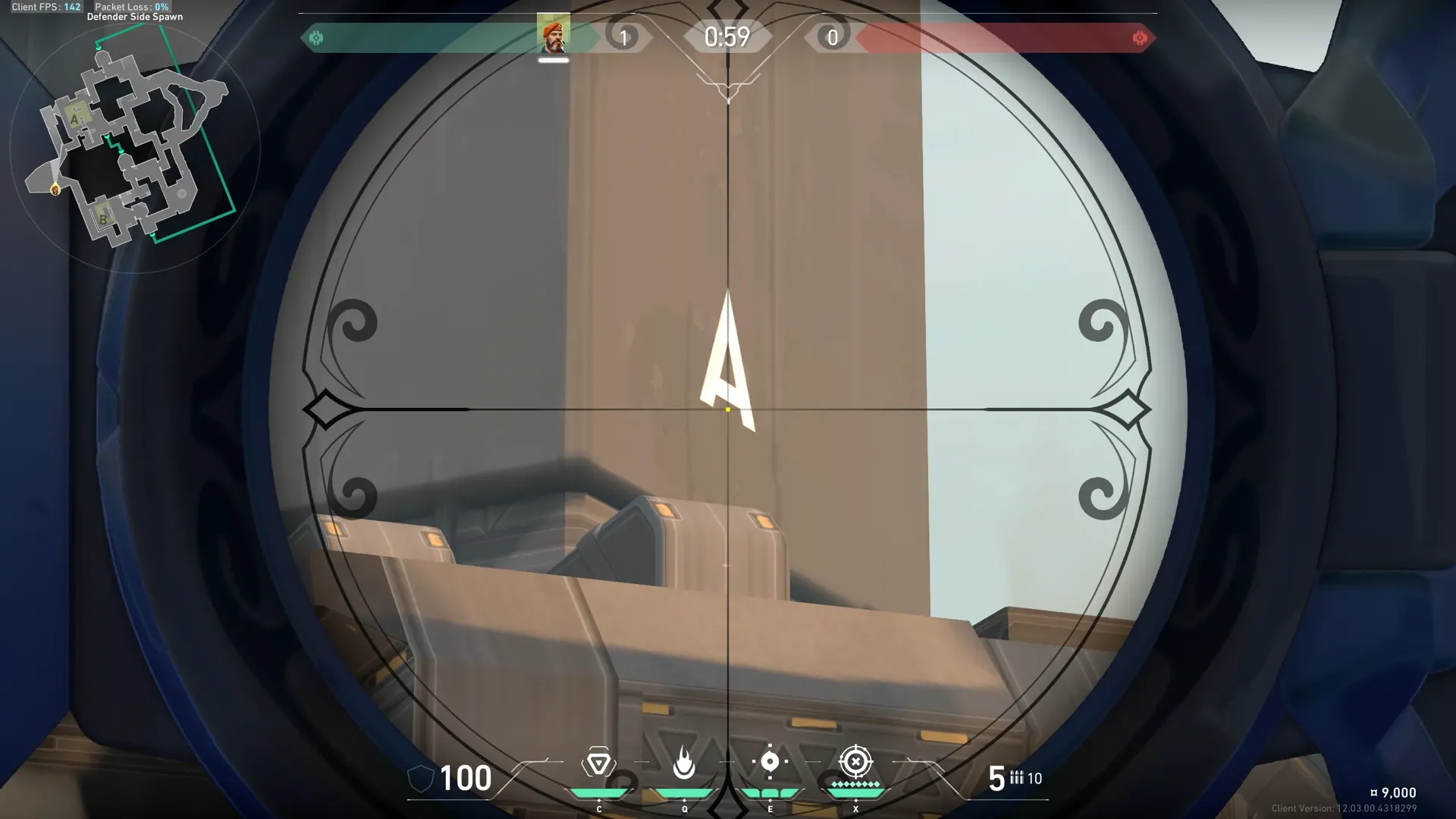 Brimstone Incendiary on Bind Defense Site A — step 2 of 4: Aim — line up the shot