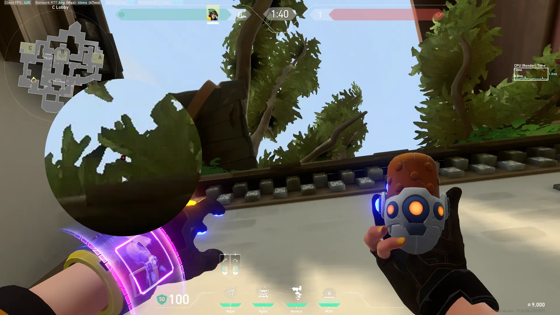 Killjoy Nanoswarm on Haven Attack Site C — step 2 of 3: Aim — line up the shot