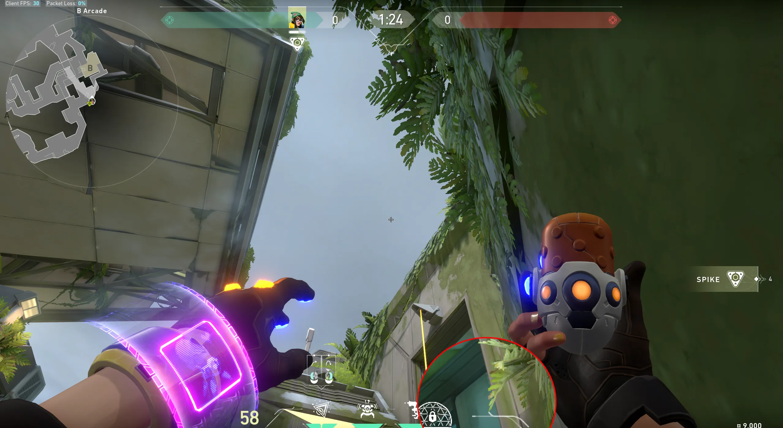 Killjoy Nanoswarm on Fracture Attack Site B — step 2 of 3: Aim — line up the shot