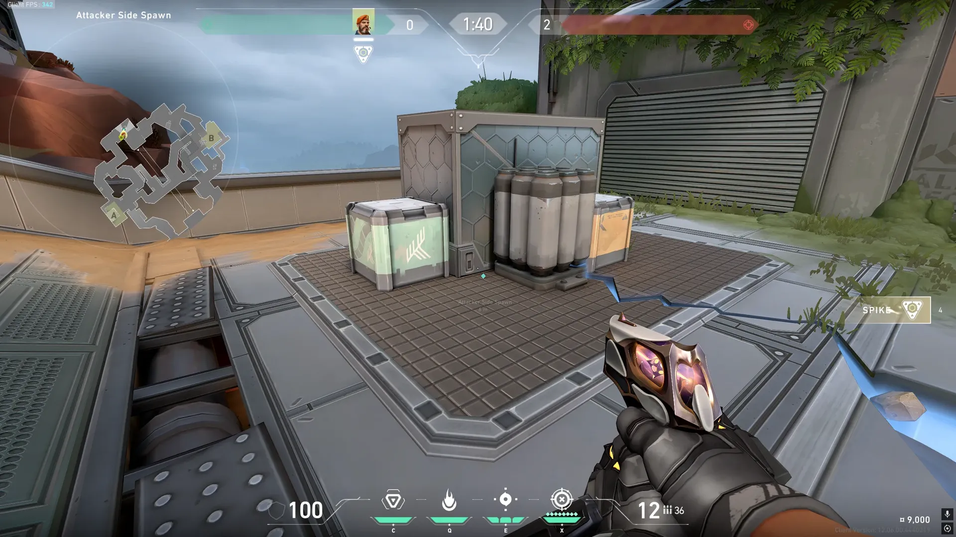 Attacker Spawn to A Upper Plant — Brimstone lineup on Fracture