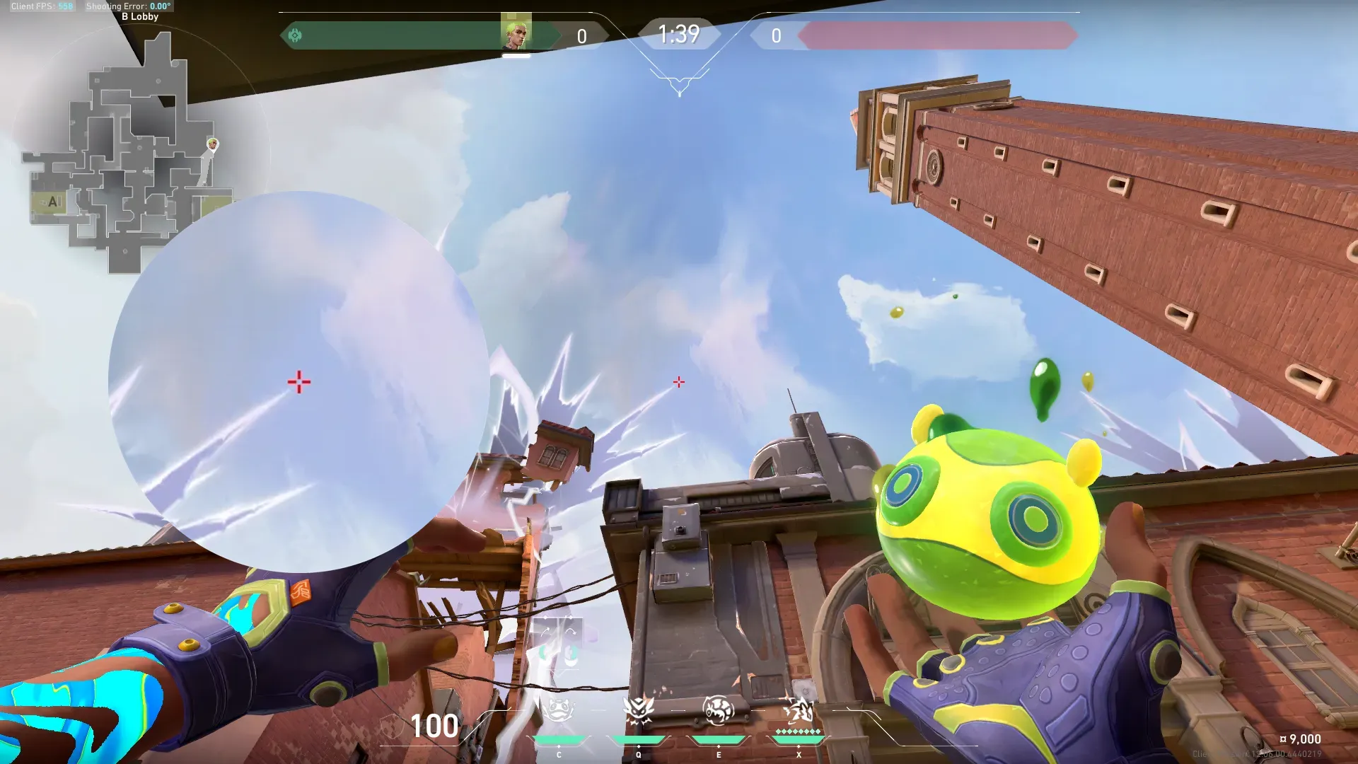 Gekko Mosh Pit on Ascent Attack Site B — step 2 of 3: Aim — line up the shot