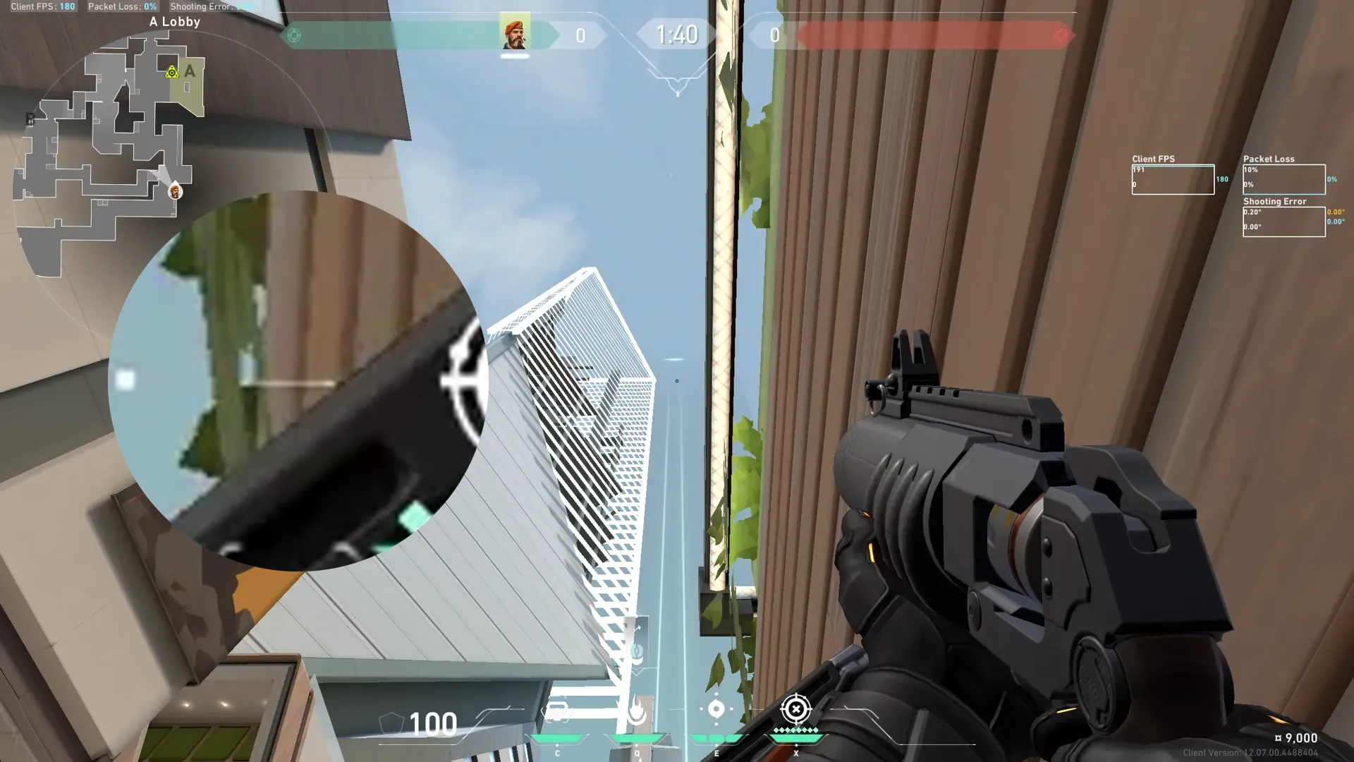 Brimstone Incendiary on Split Attack Site A — step 2 of 3: Aim — line up the shot
