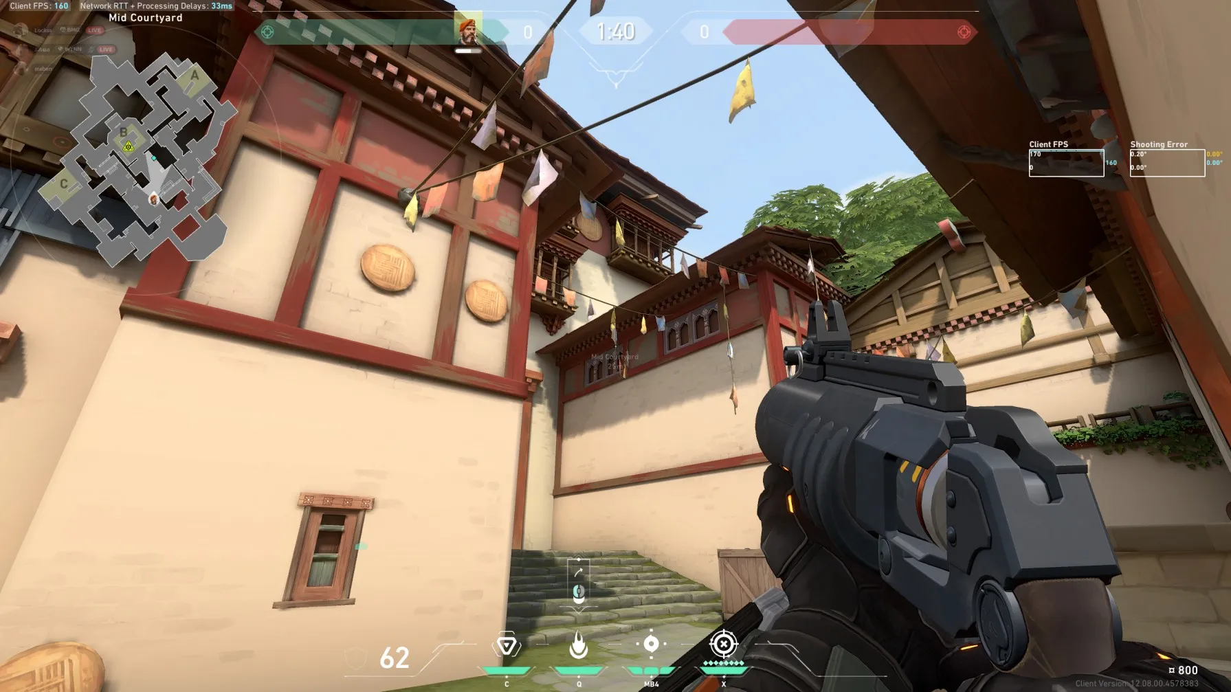 Brimstone Incendiary on Haven Attack Site B — step 2 of 3: Aim — line up the shot