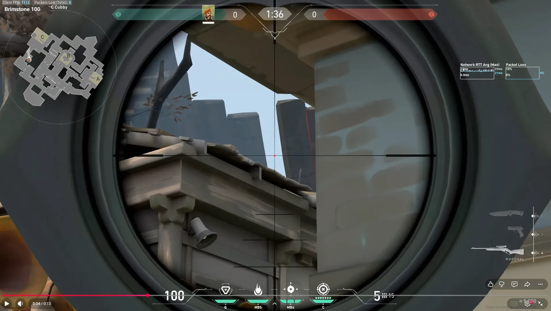 Brimstone Incendiary on Haven Attack Site C — step 2 of 3: Aim — line up the shot